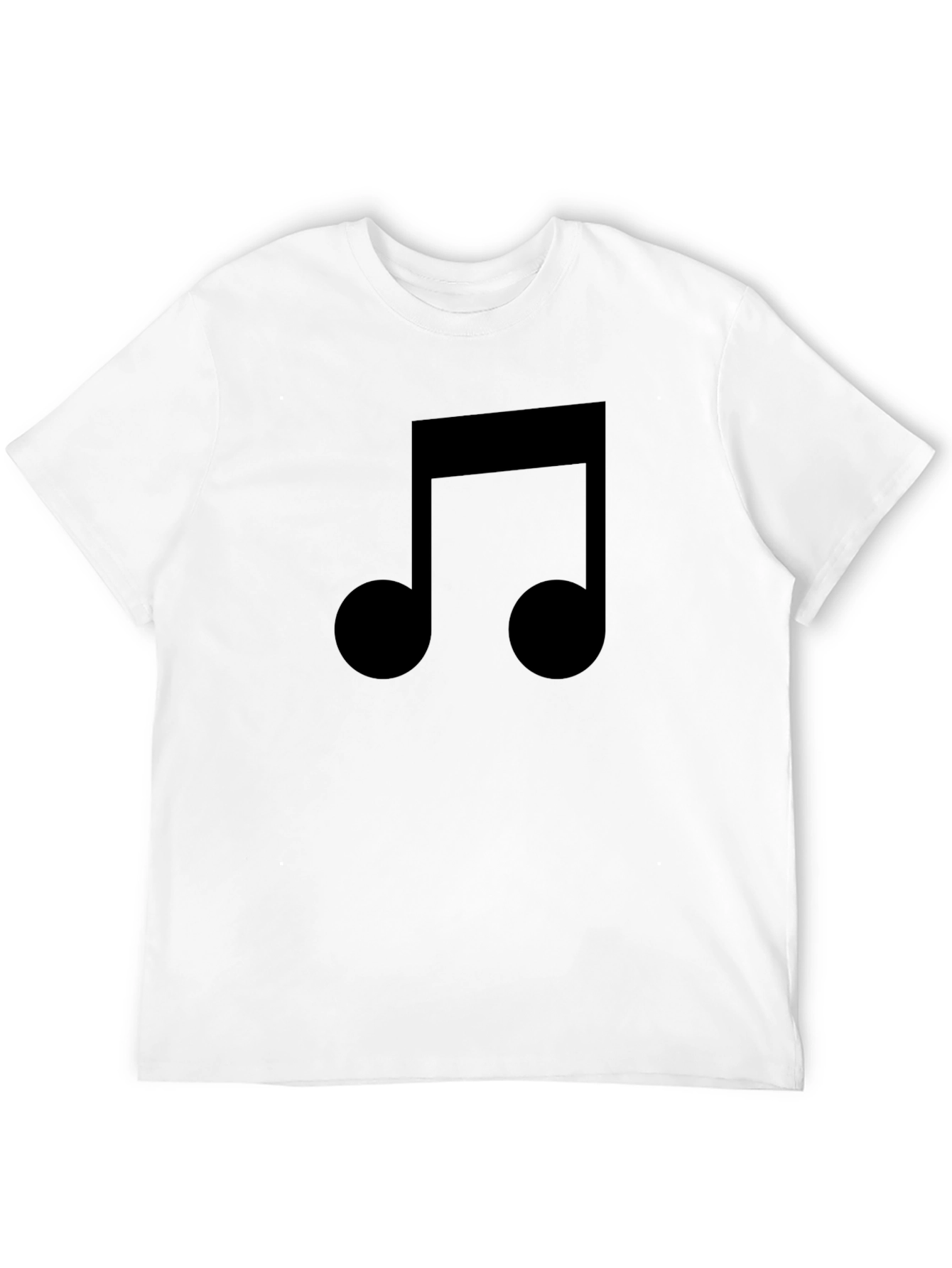 Black Musical Note Graphic Tee - Black Casual Cotton T-Shirt view 12