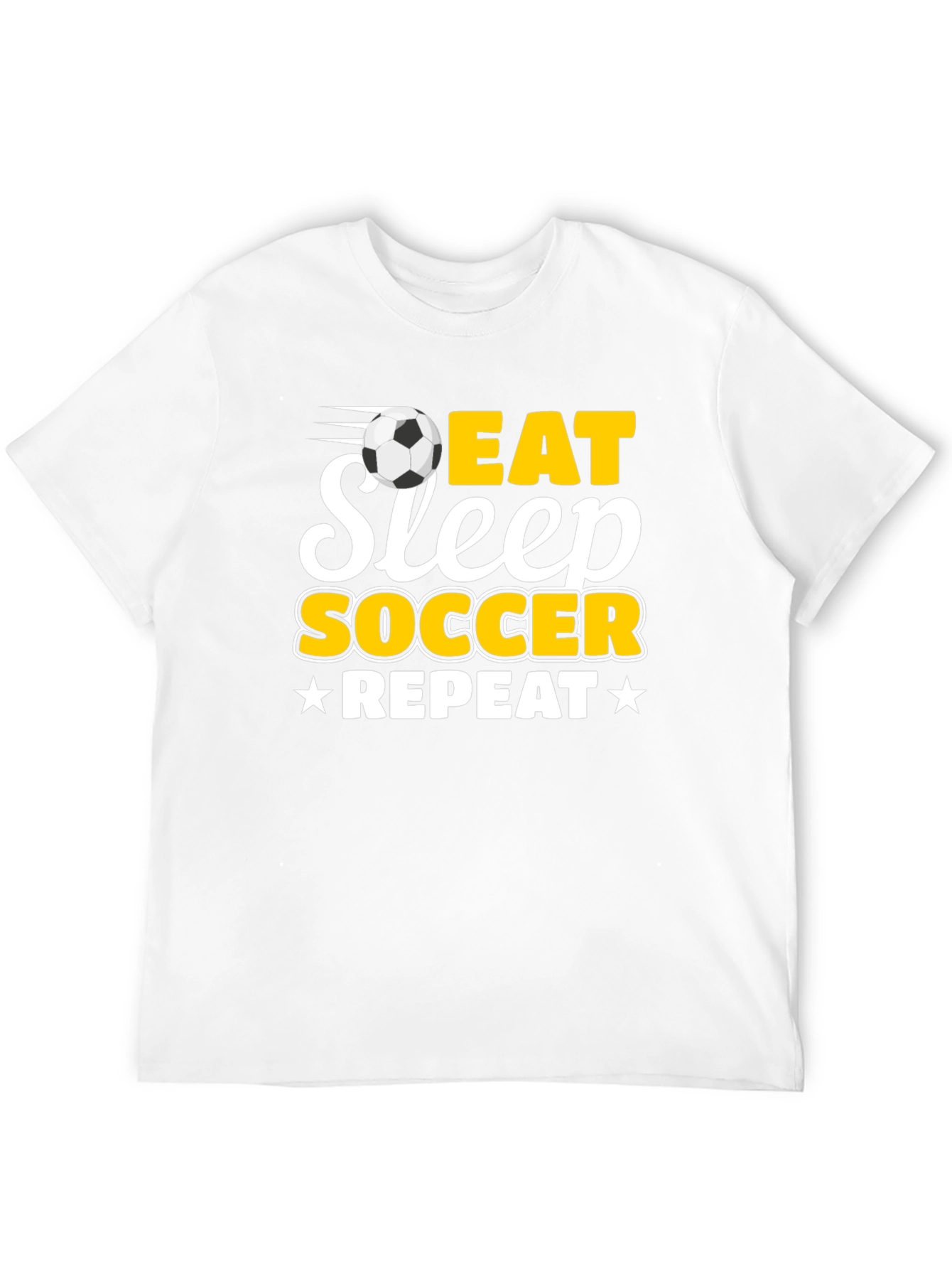 Black Eat Sleep Soccer Repeat Black T-Shirt view 12