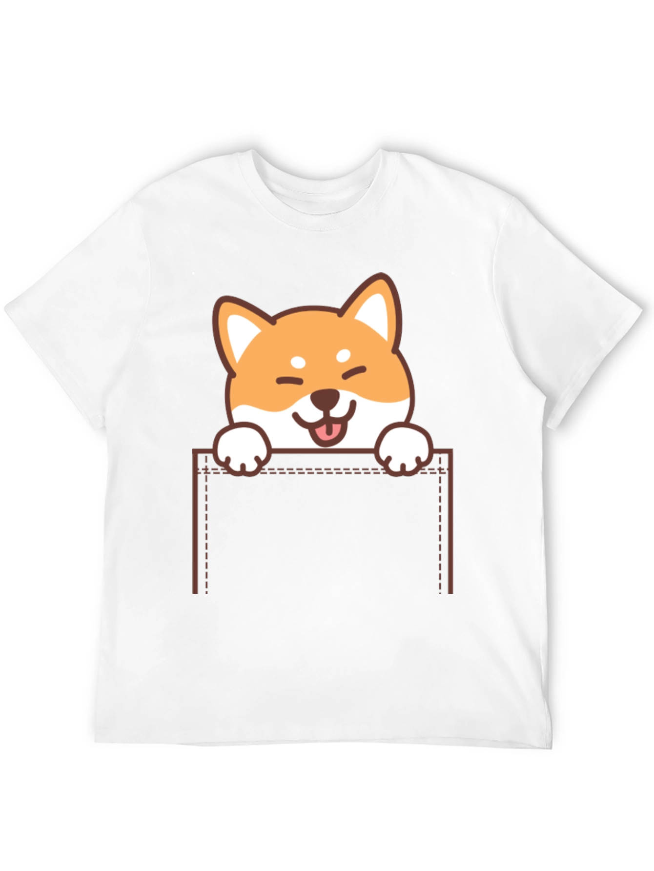 Black Cute Shiba Inu Pocket T-Shirt view 12