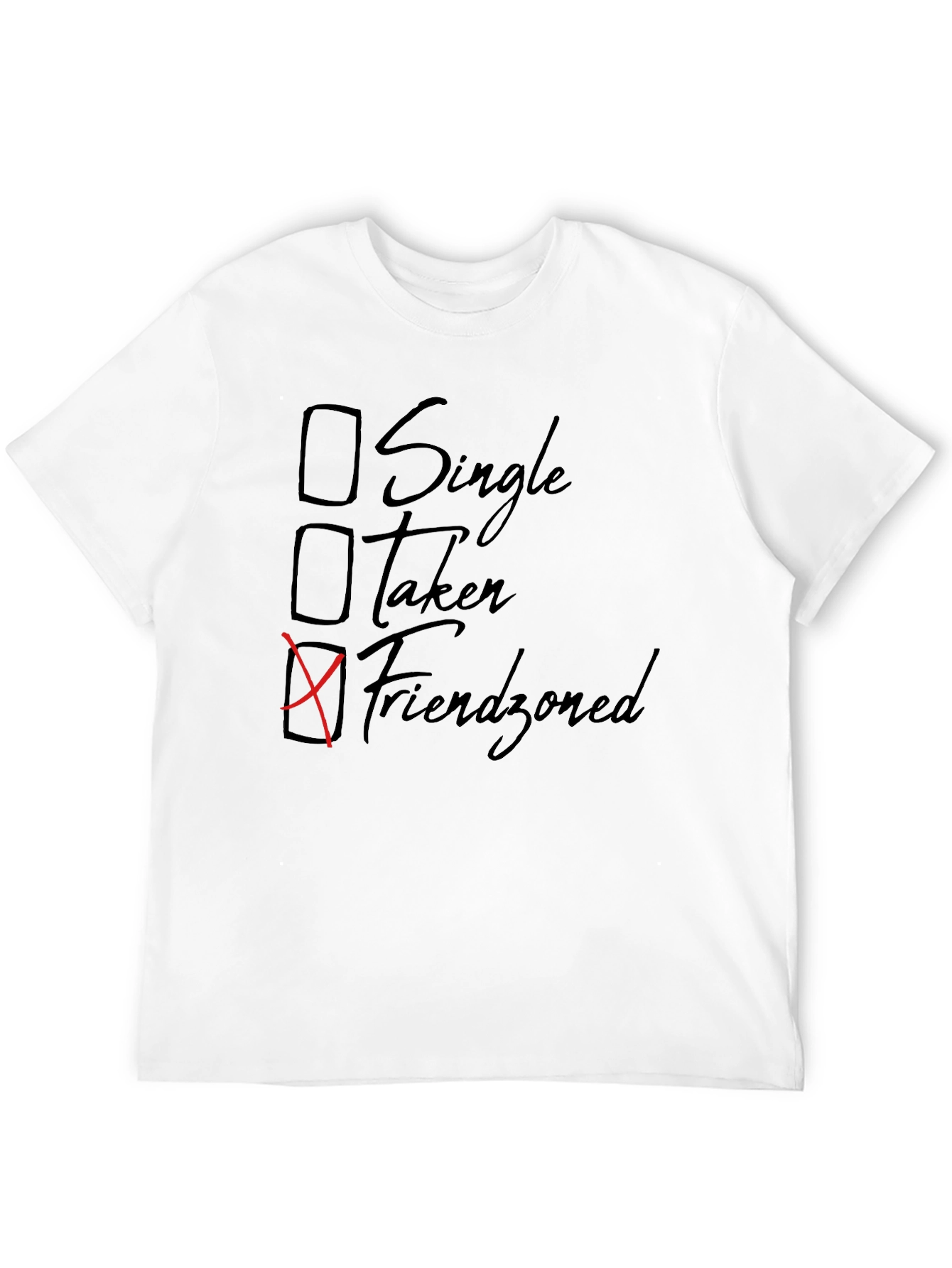 Black Friendzoned T-Shirt - Humorous Relationship Status Tee view 12