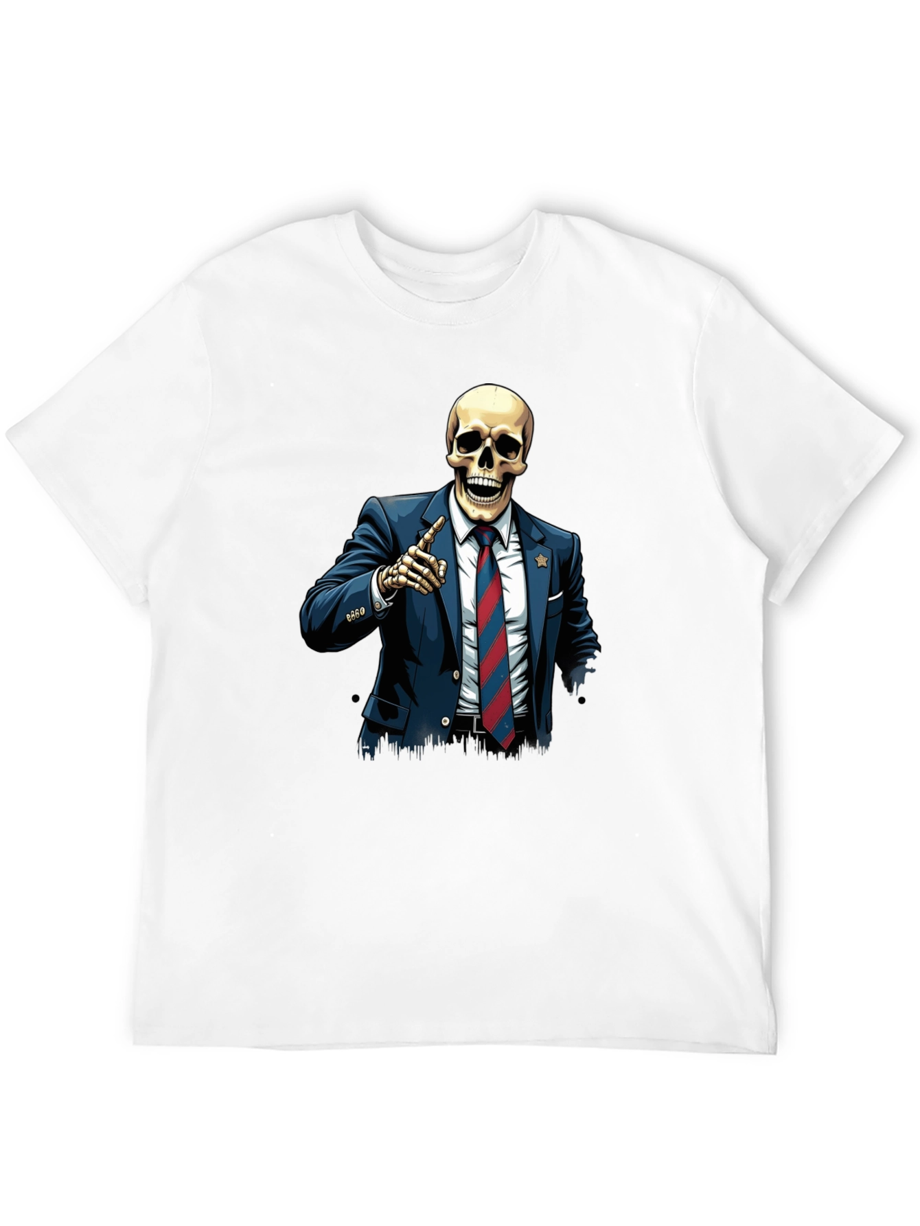 Black Skeleton Politician Graphic Tee view 12