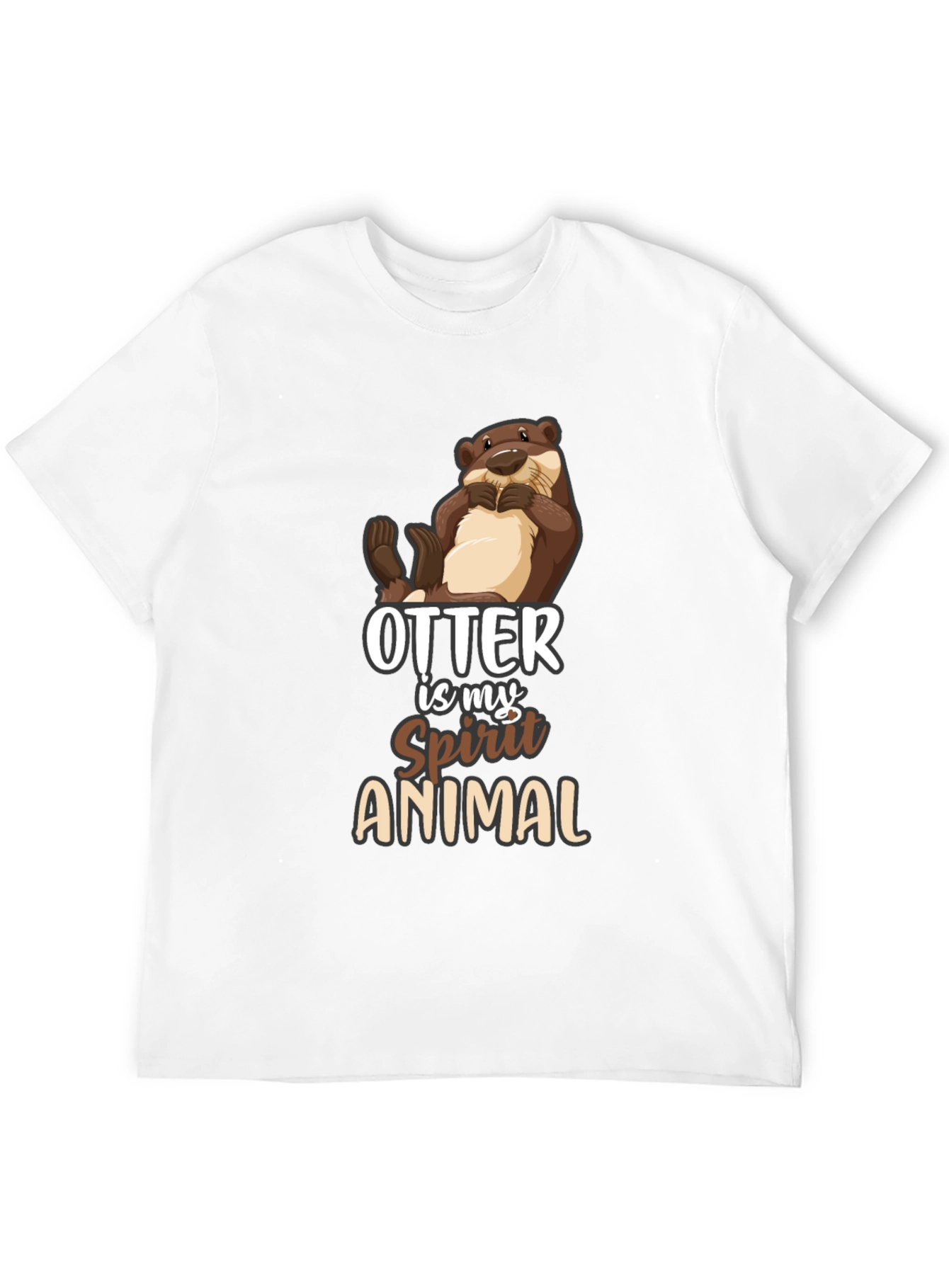 Black Otter Spirit Animal Black T-Shirt view 12