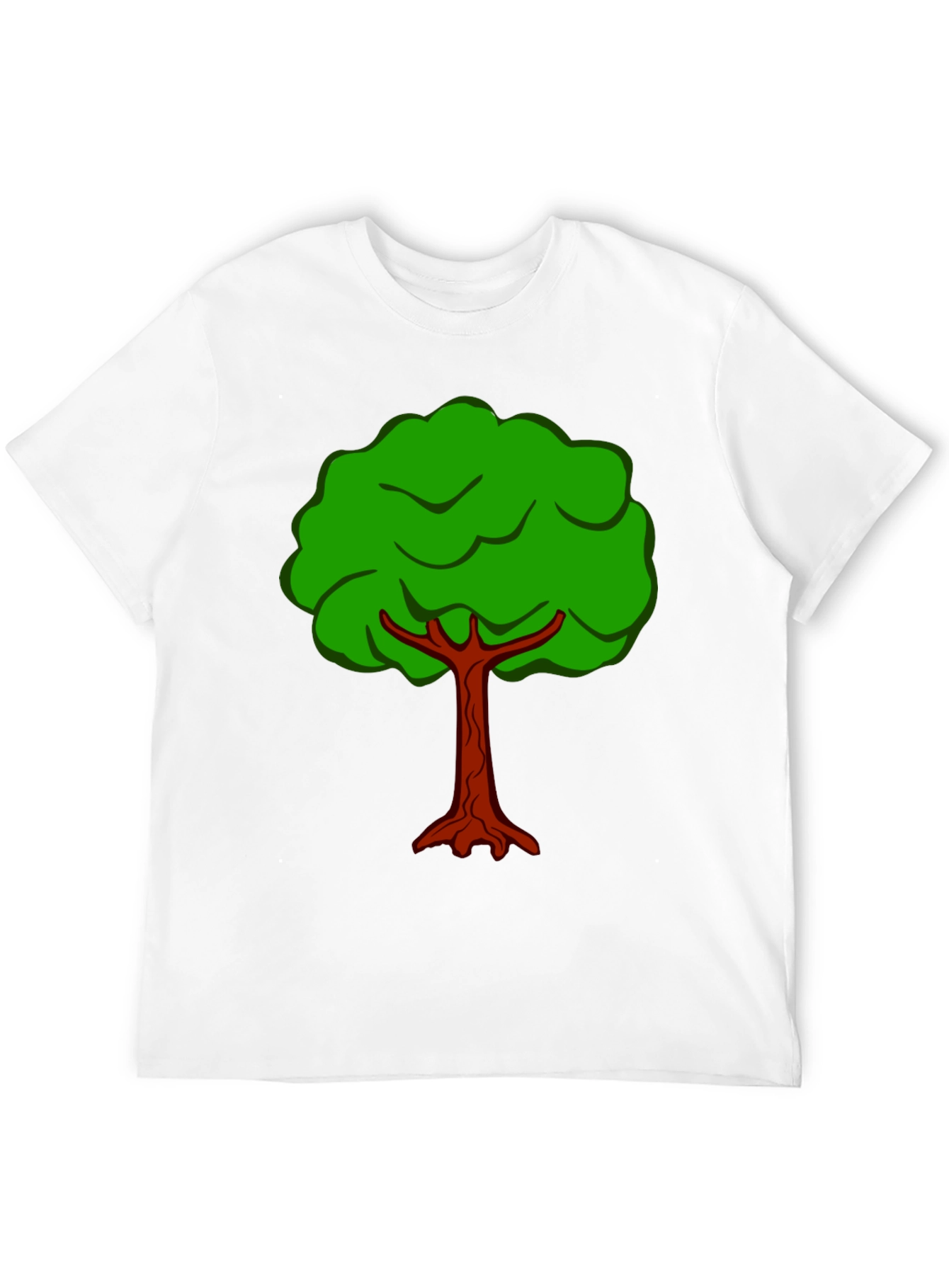 Black Cartoon Tree Graphic Tee - Black Cotton T-Shirt view 12