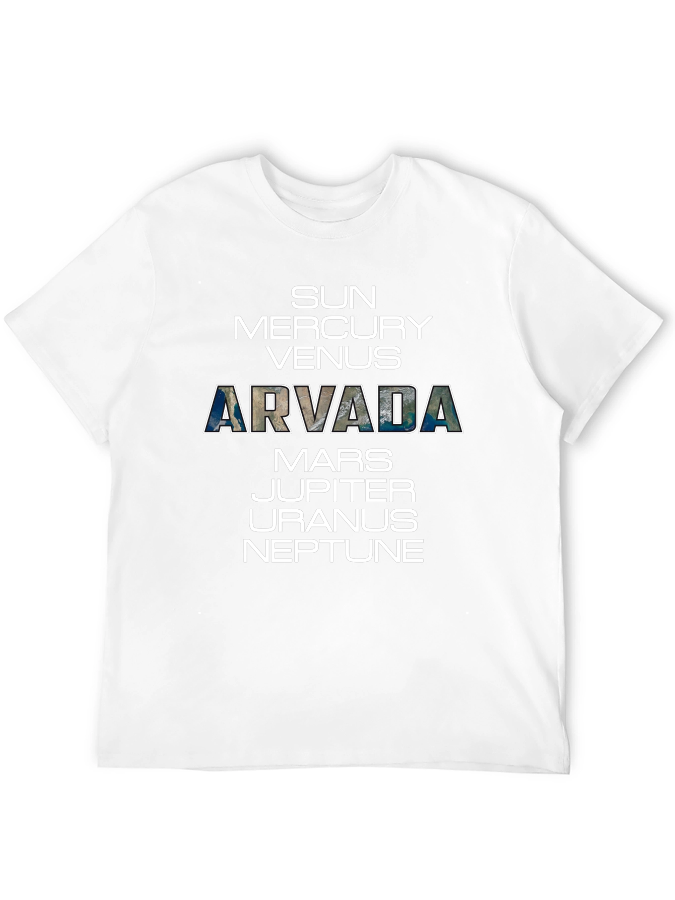 Black Arvada Planets T-Shirt - Space Science Tee view 12