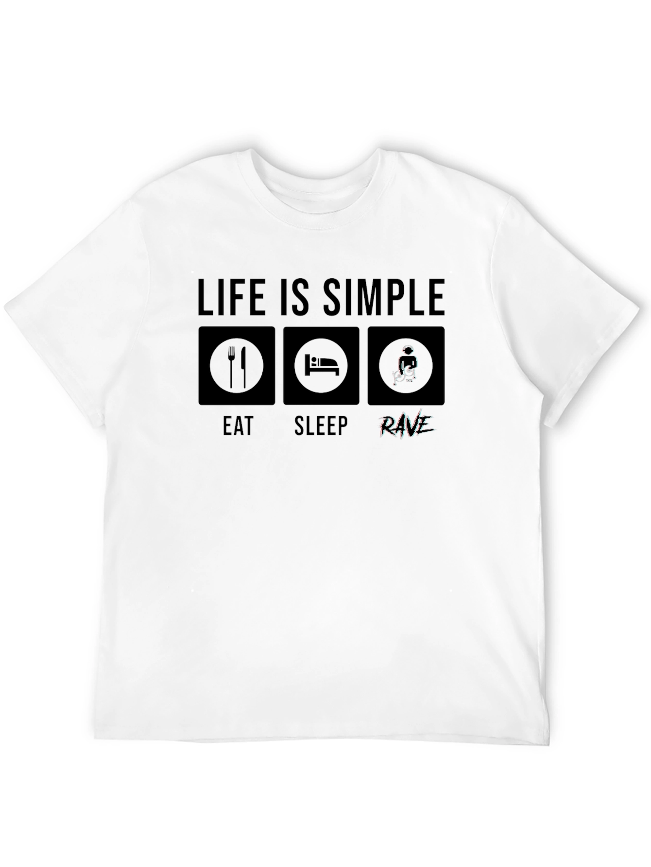 Black Eat Sleep Rave T-Shirt - Simple Life view 12