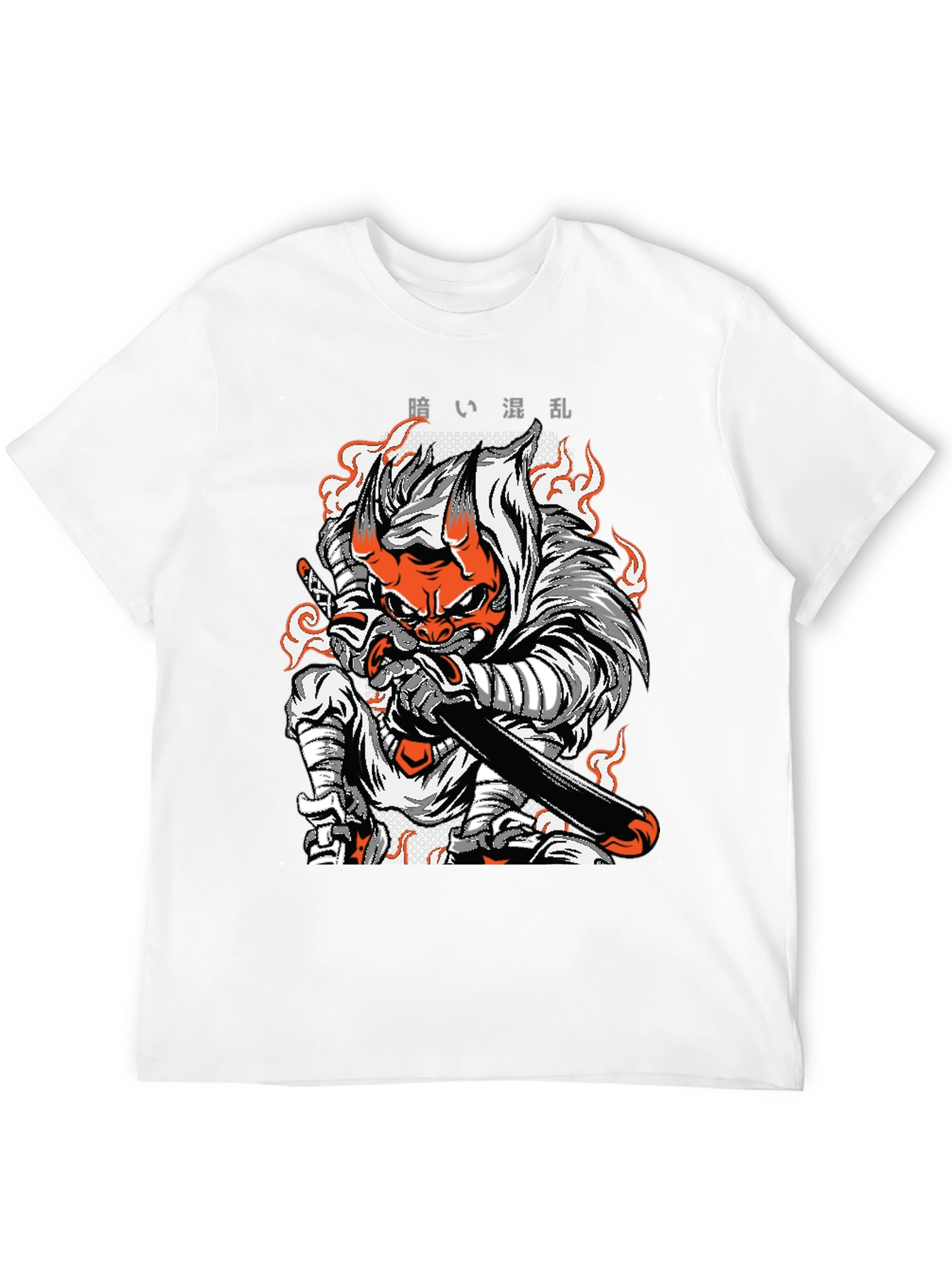 Black Japanese Demon Samurai T-Shirt view 12