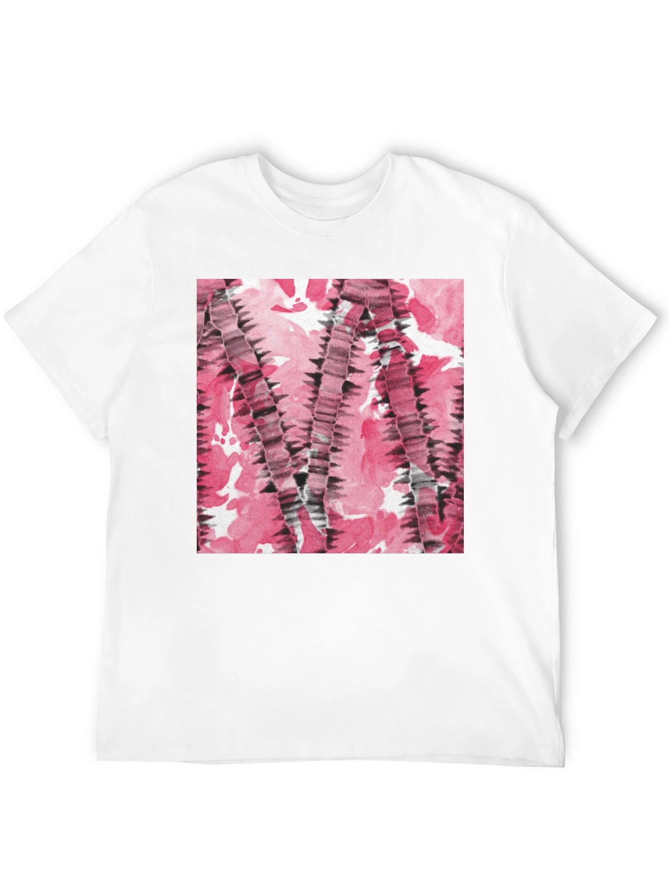 Black Abstract Pink & Black Patterned T-Shirt view 12
