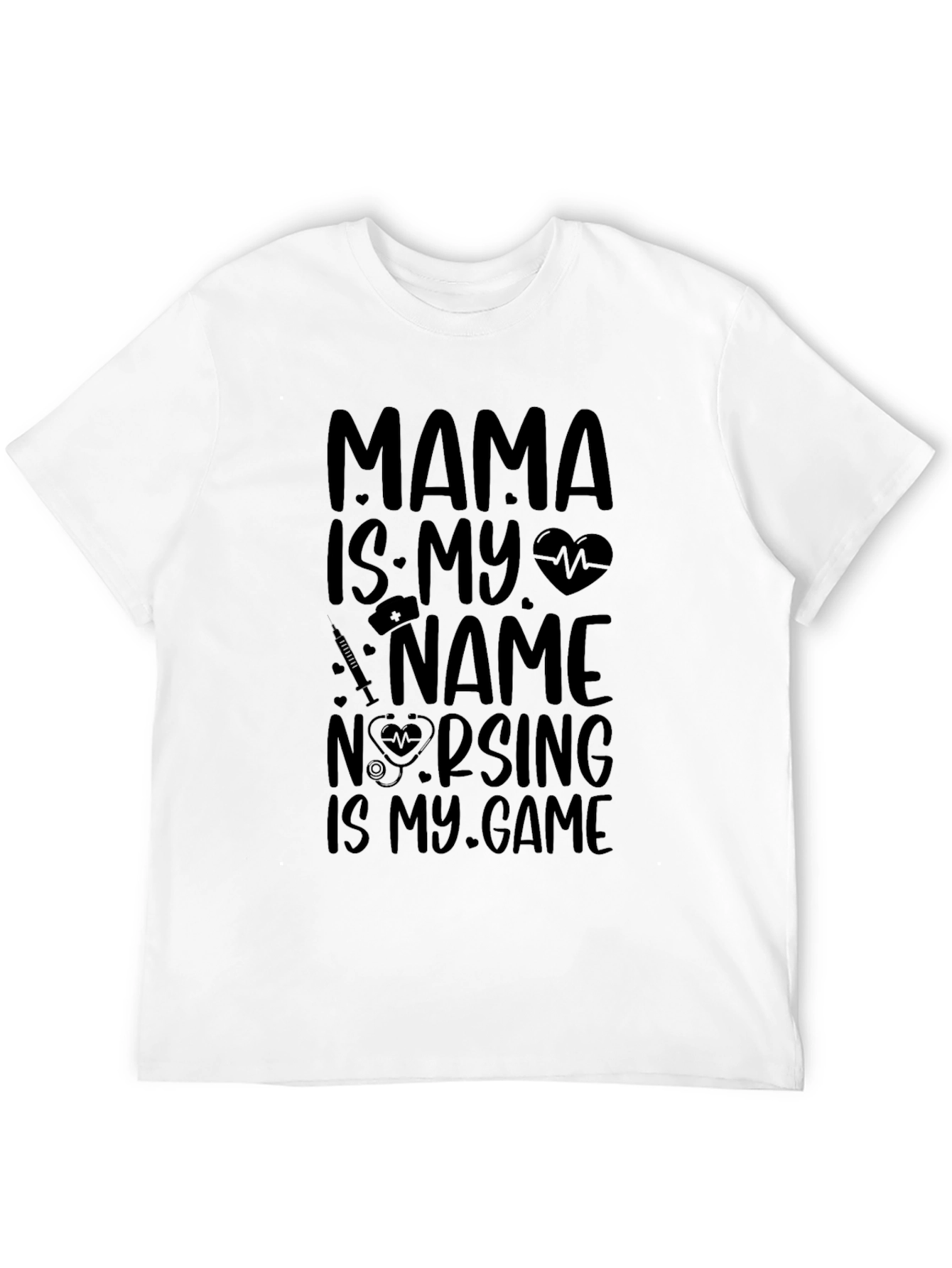 Black Mama Nursing Game T-Shirt view 12