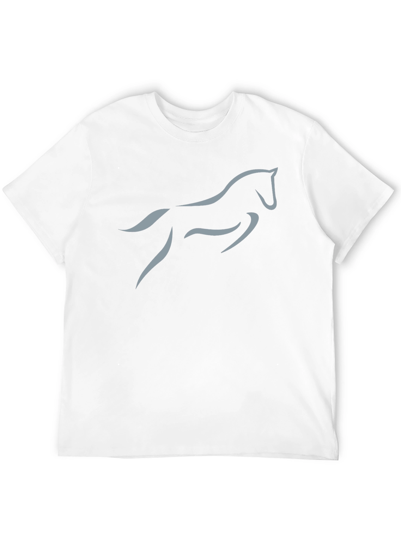 Black Men's Black T-Shirt with Horse Silhouette view 12