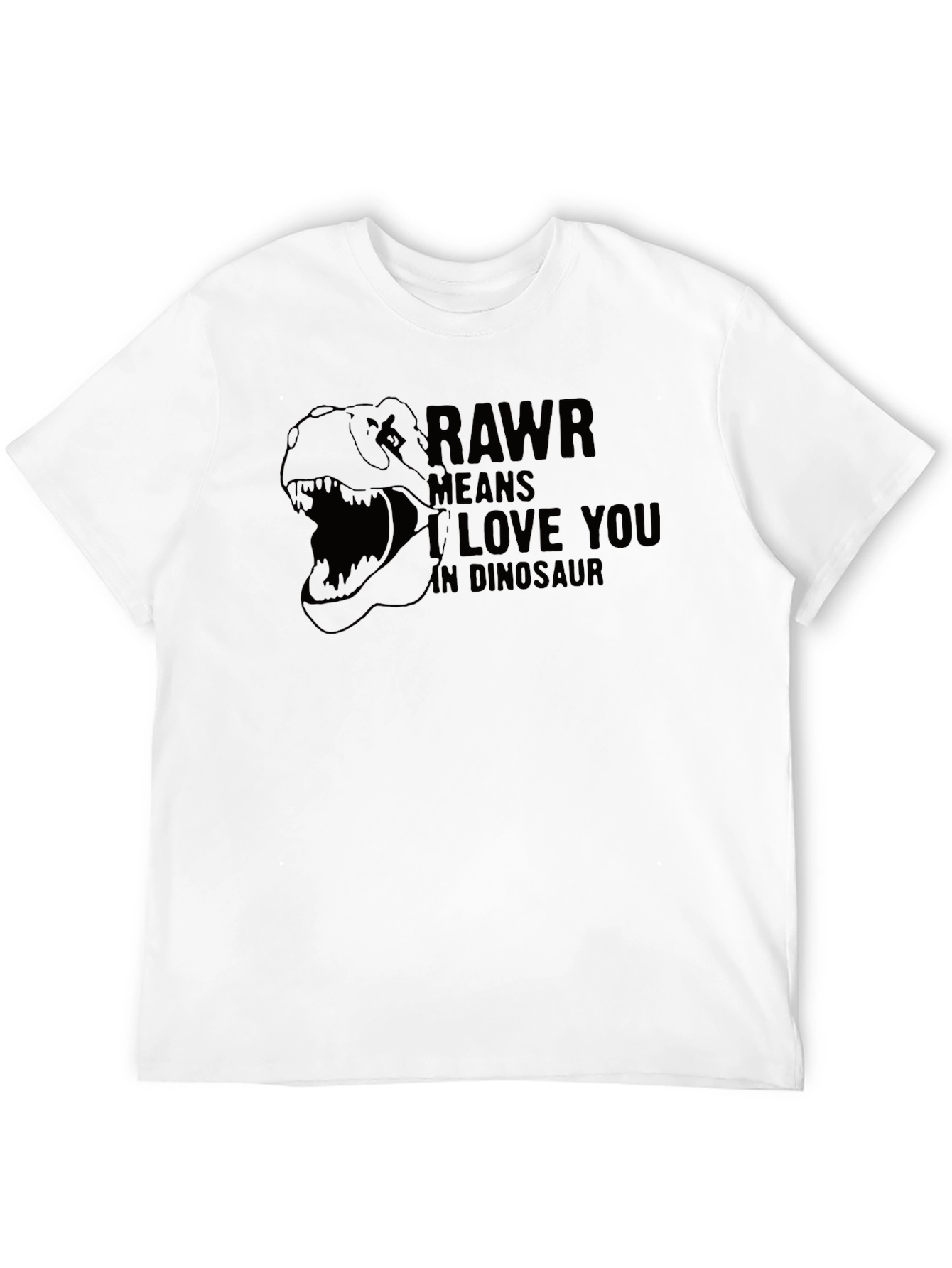 Black Rawr Means I Love You Dinosaur Graphic T-Shirt view 12