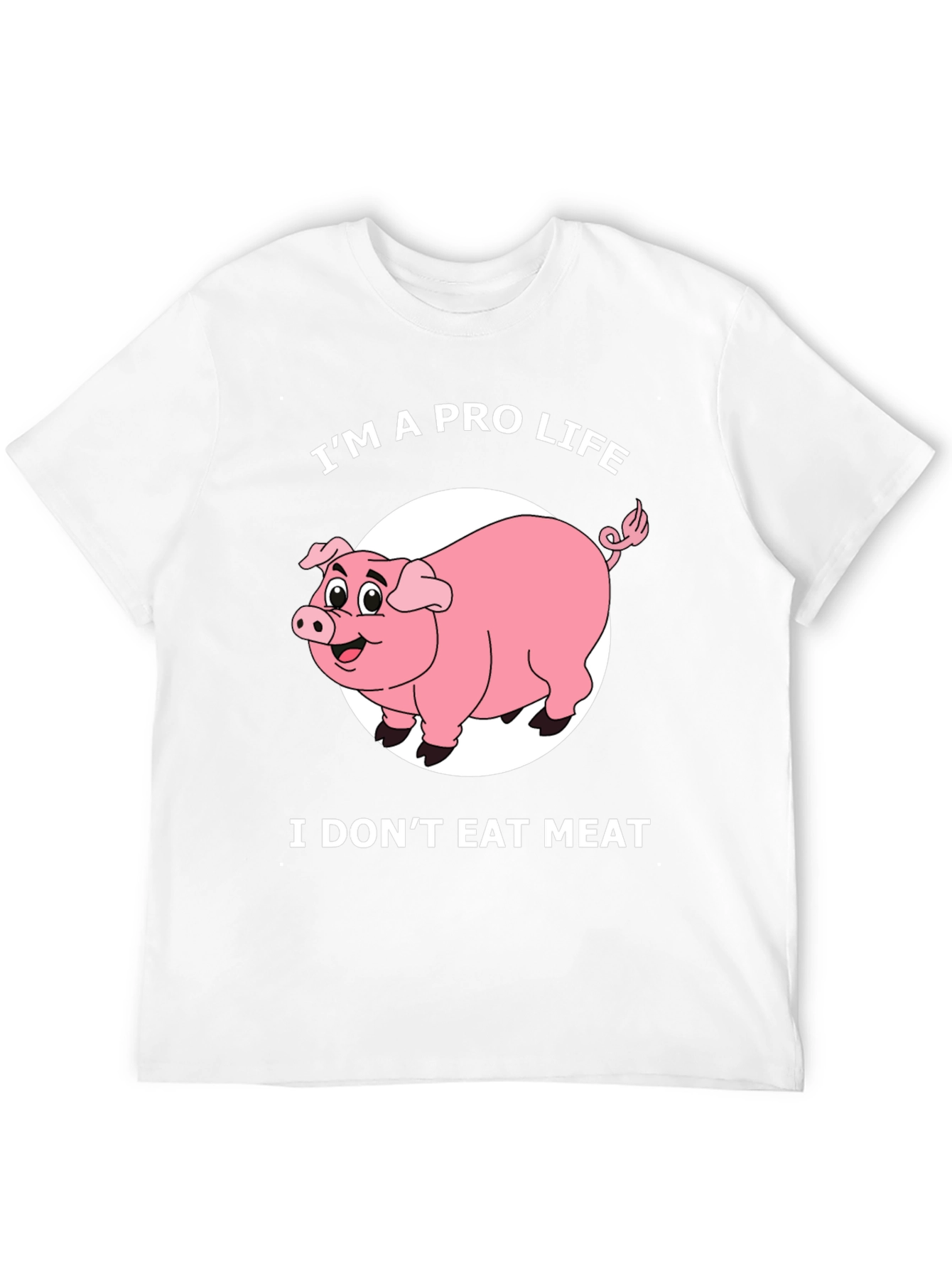 Black Pro Life Pig T-Shirt - I Don't Eat Meat Graphic Tee view 12
