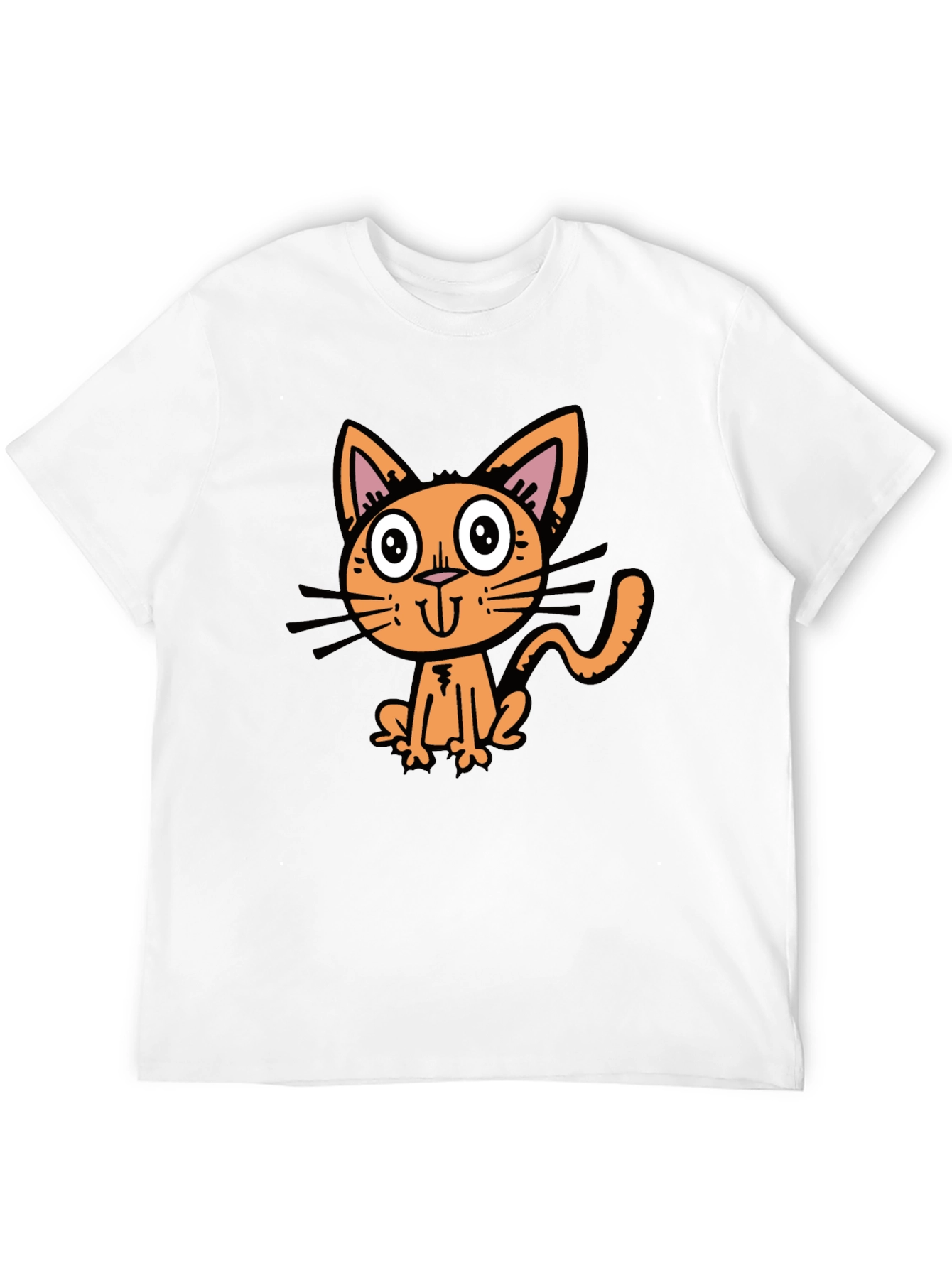 Black Cartoon Cat Graphic Tee - Black view 12