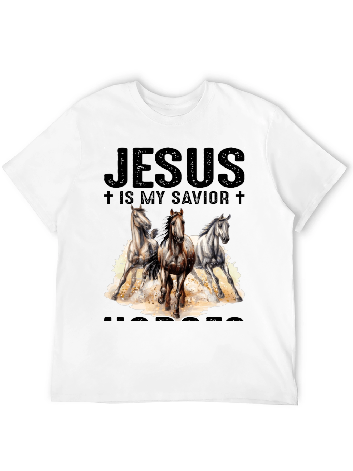Black Jesus is My Savior Horses T-Shirt view 12