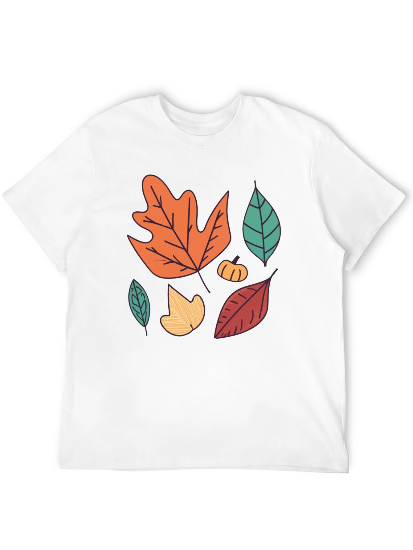 Black Autumn Leaves Graphic Tee - Fall Season Shirt view 12