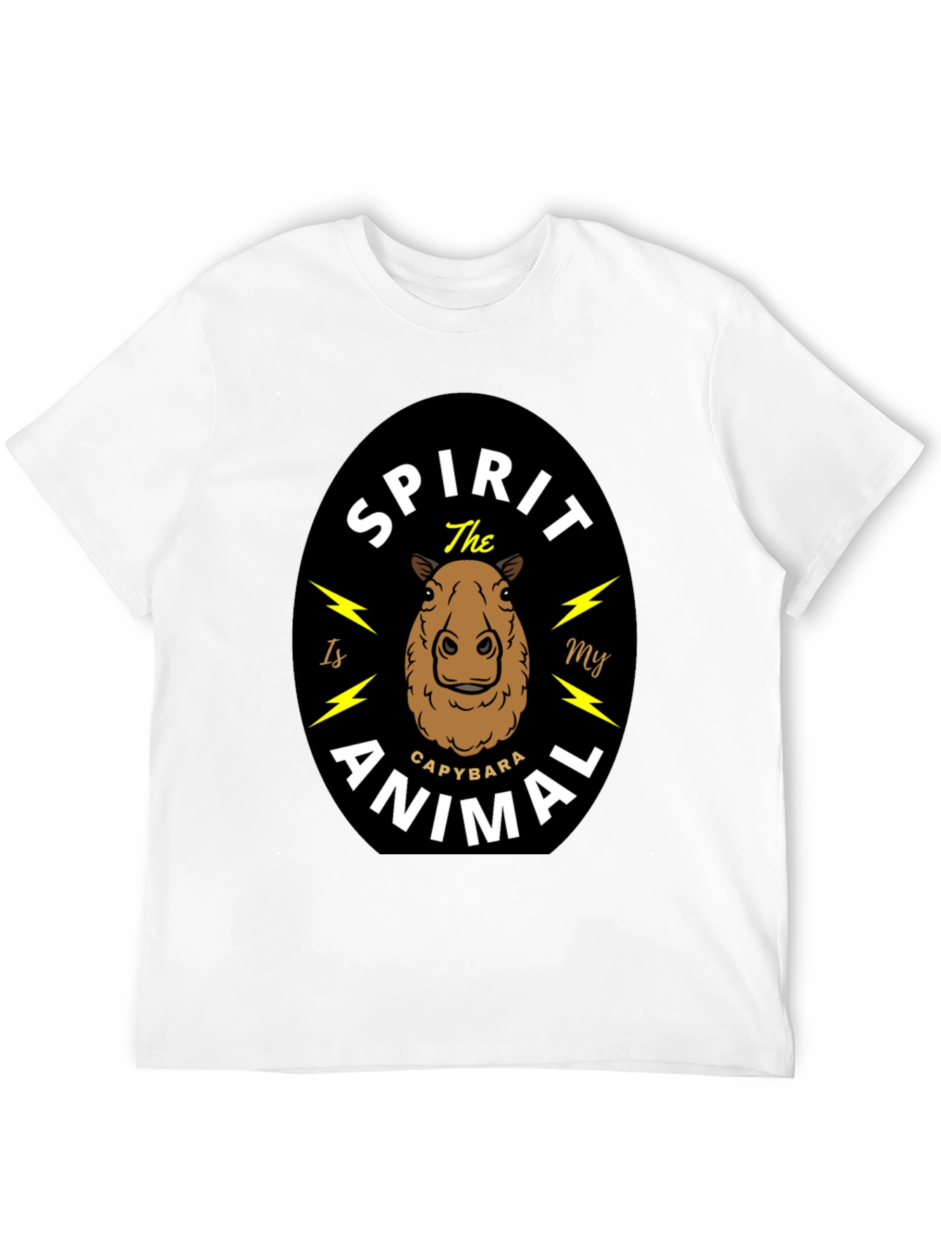 Black Capybara Spirit Animal T-Shirt - Unisex Black Tee view 12
