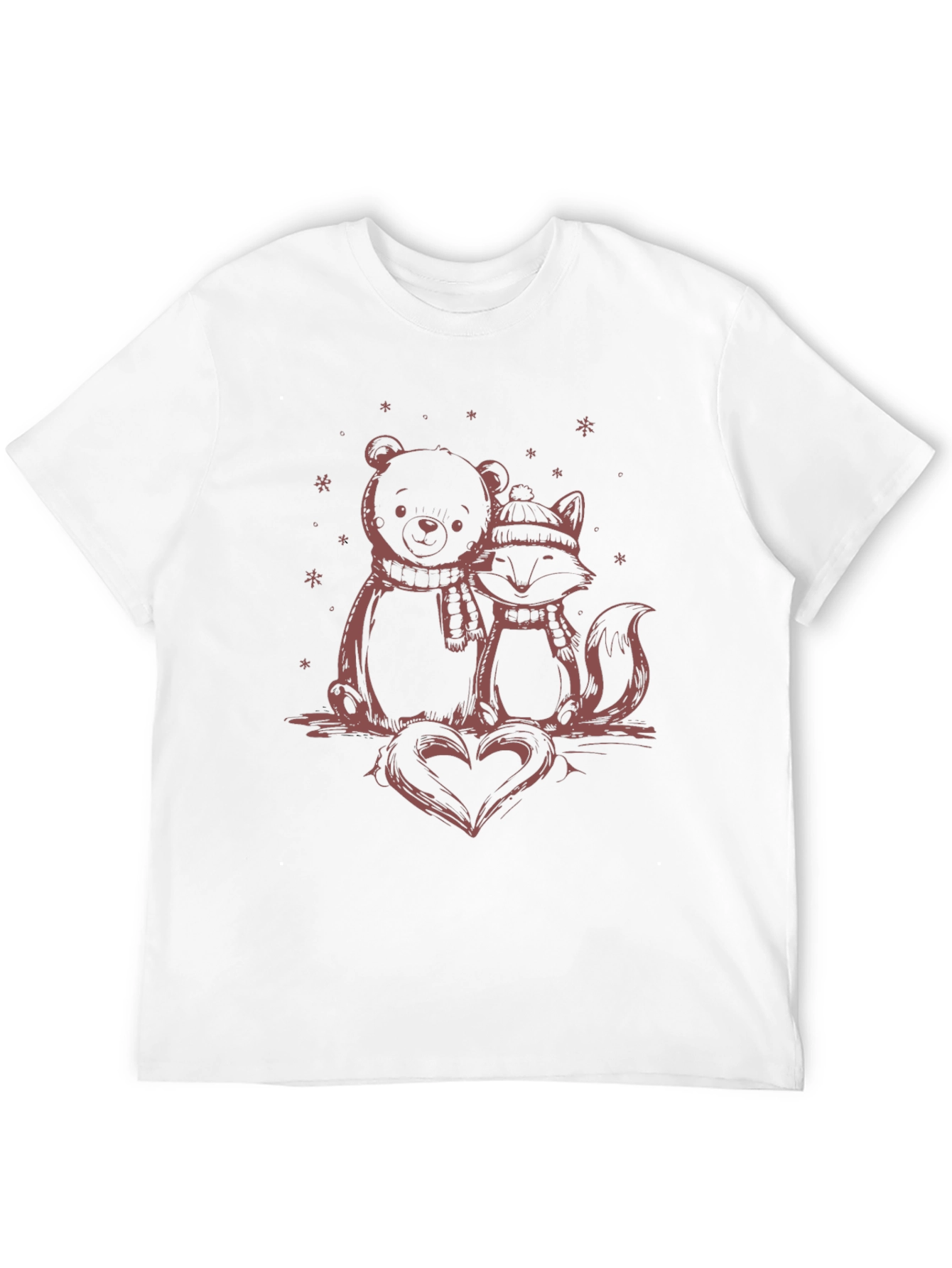 Black Bear and Fox Heart Graphic Tee view 12