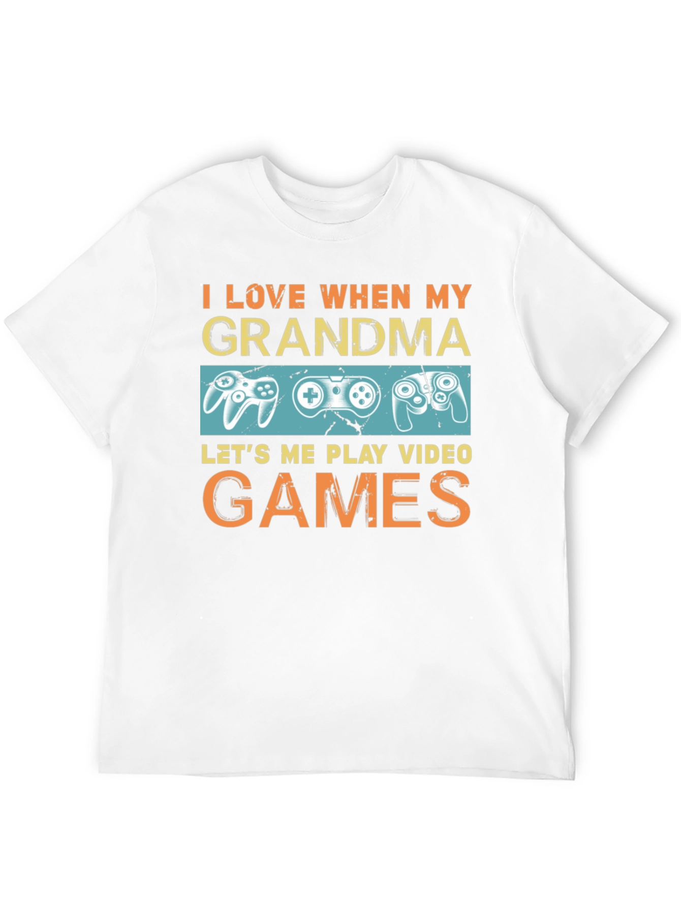 Black I Love When My Grandma Lets Me Play Video Games Black T-Shirt view 12