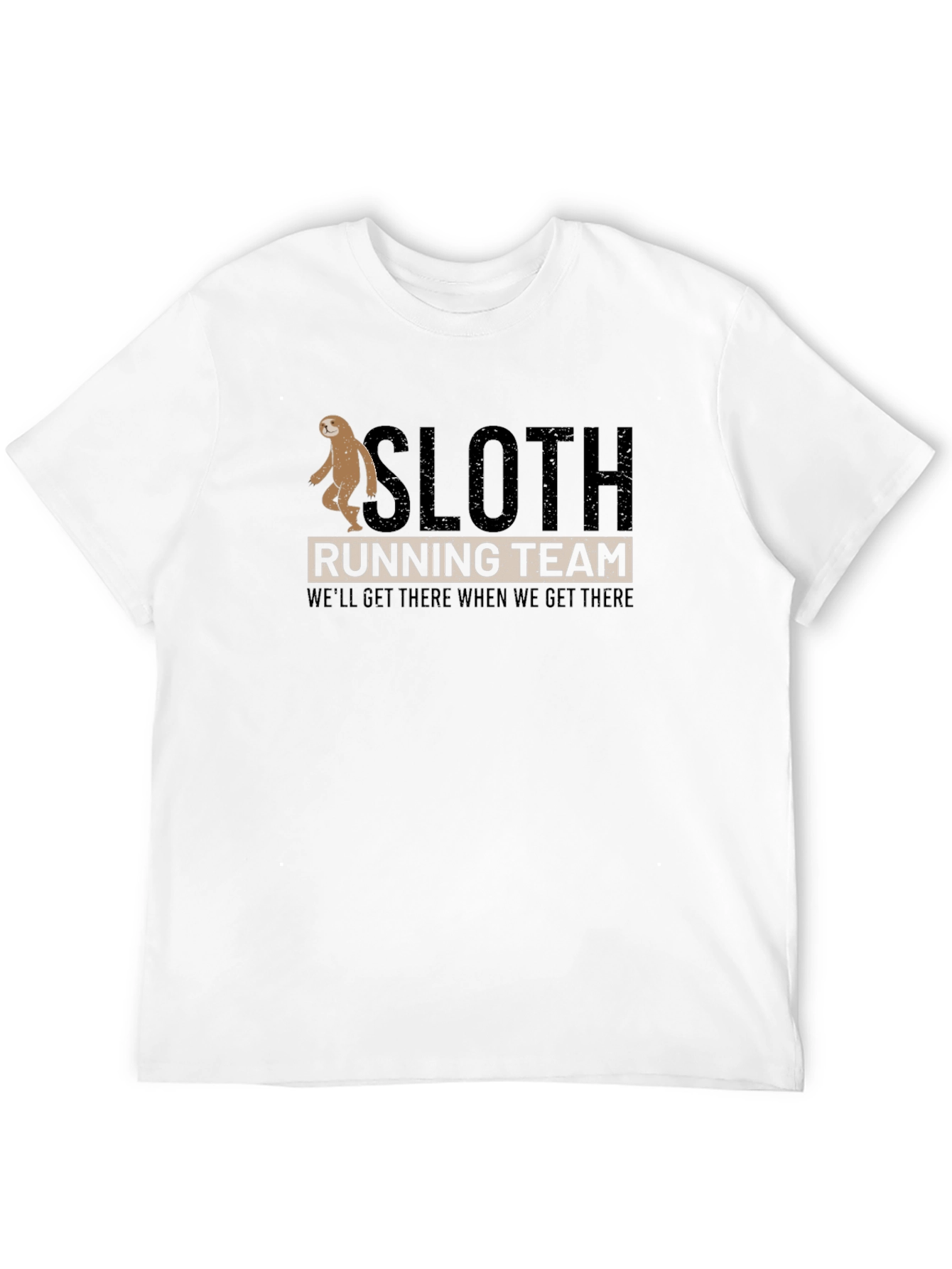 Black Sloth Running Team T-Shirt - We'll Get There Funny Tee view 12