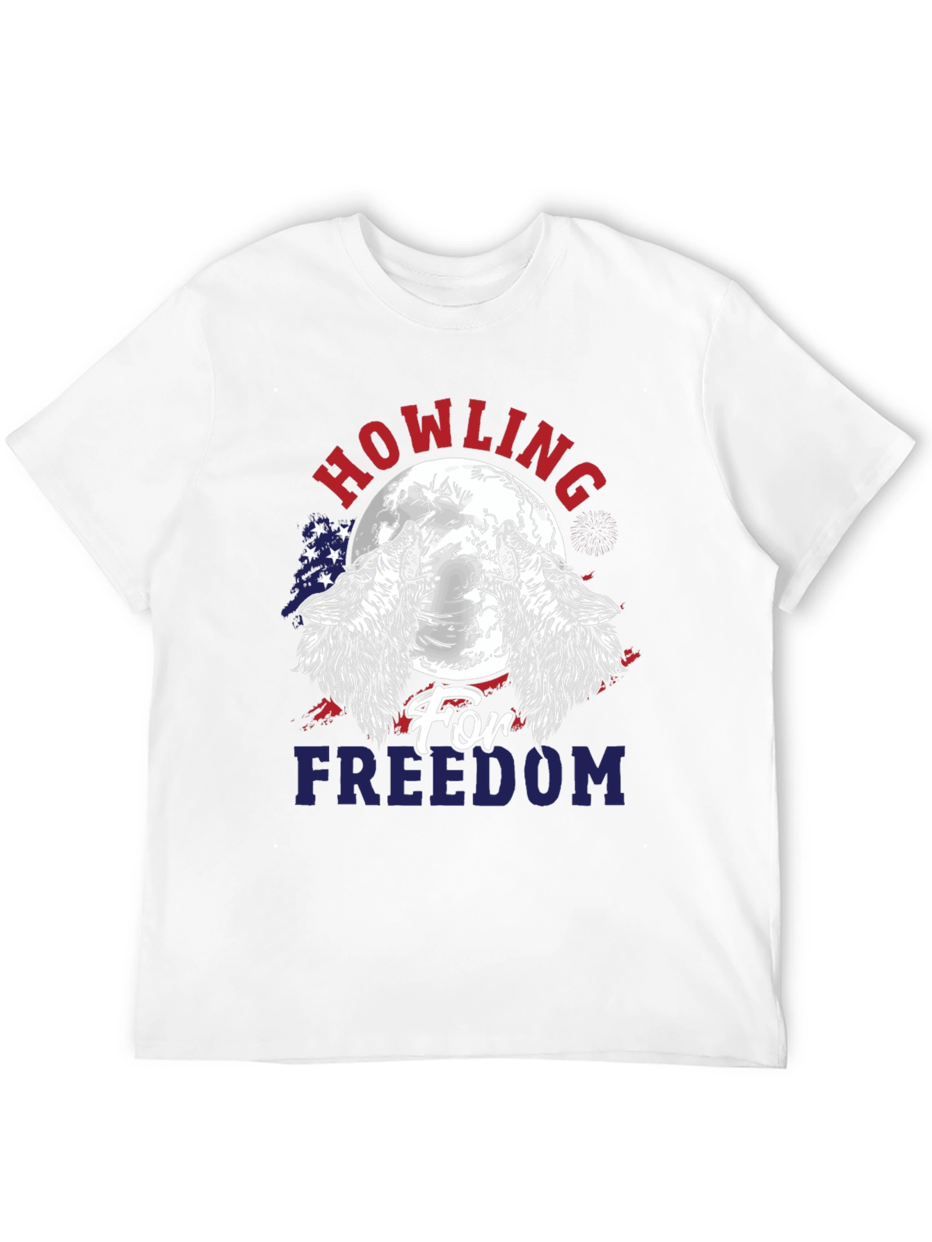 Black Howling for Freedom Patriotic Graphic T-Shirt view 12