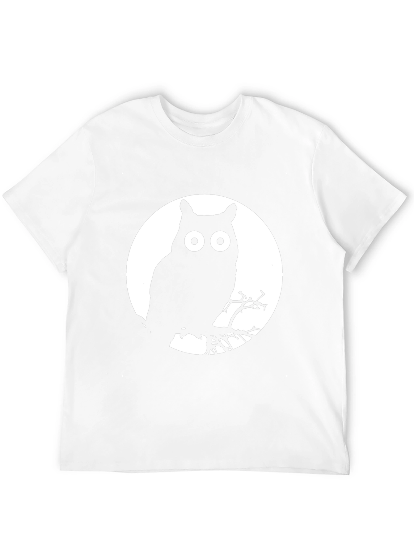 Black Owl Moon Graphic Tee - Black Cotton T-Shirt view 12