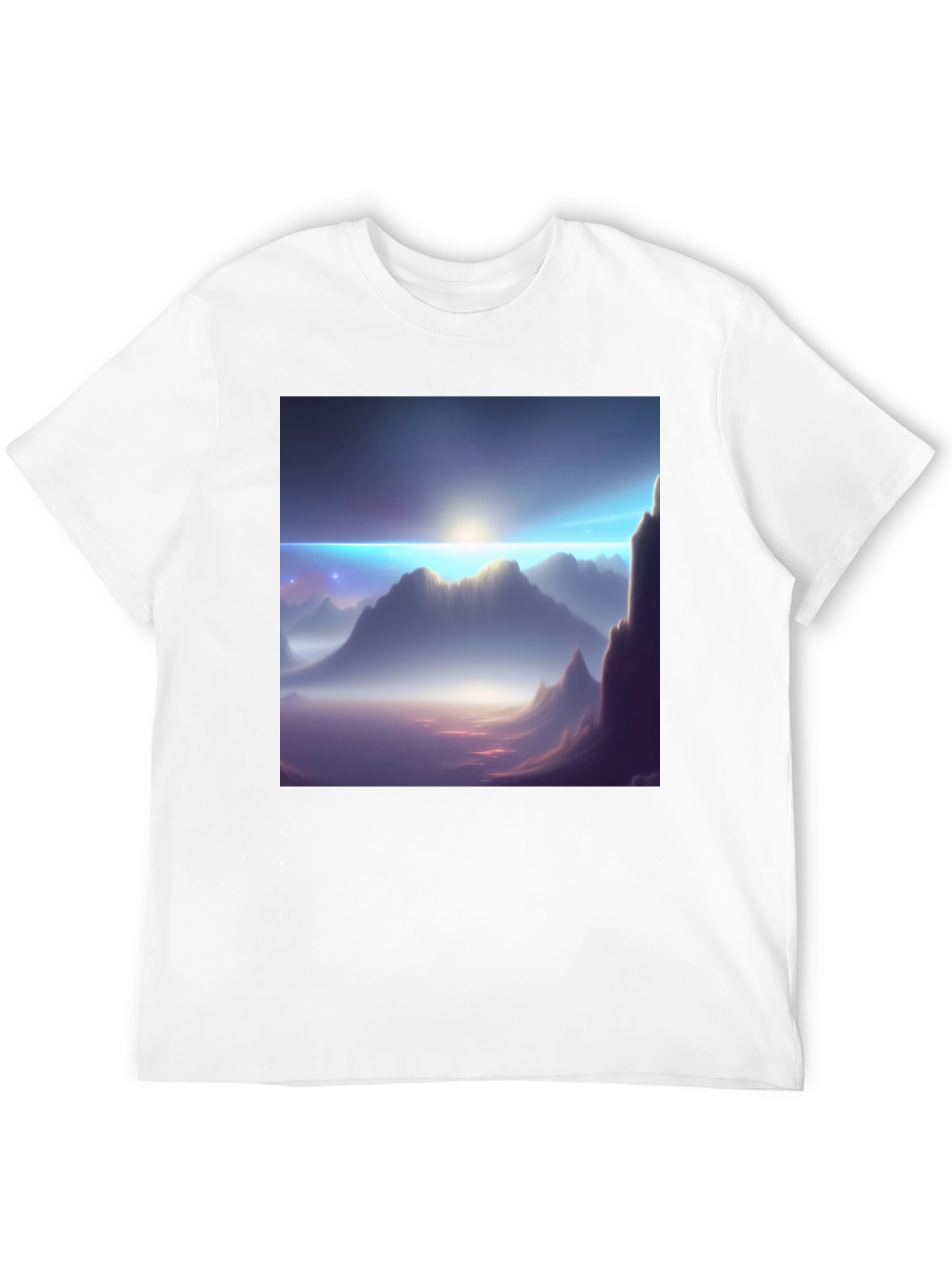 Black Mountainscape Graphic Tee - Black Cotton Blend view 12