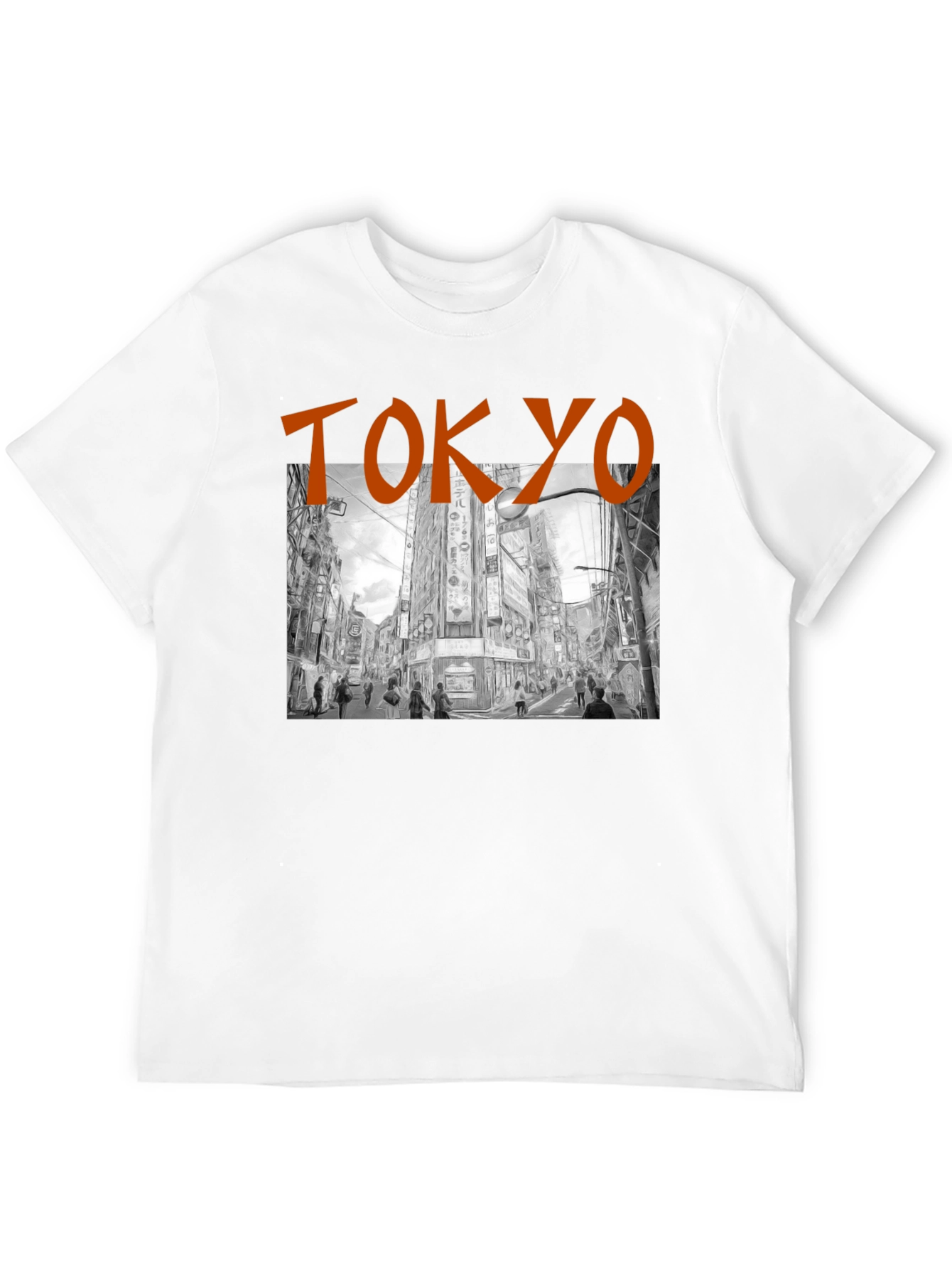 Black Tokyo Cityscape Graphic T-Shirt view 12