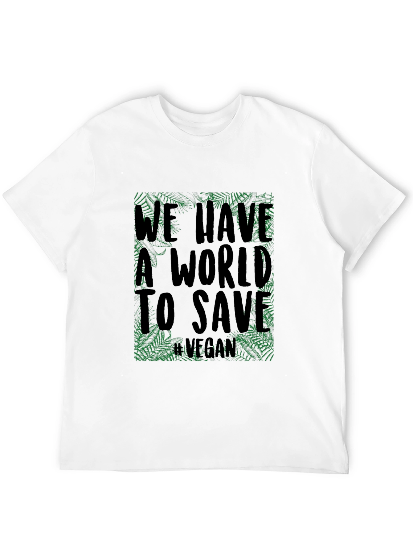 Black Vegan World Save Tee - Eco-Friendly Black T-Shirt view 12