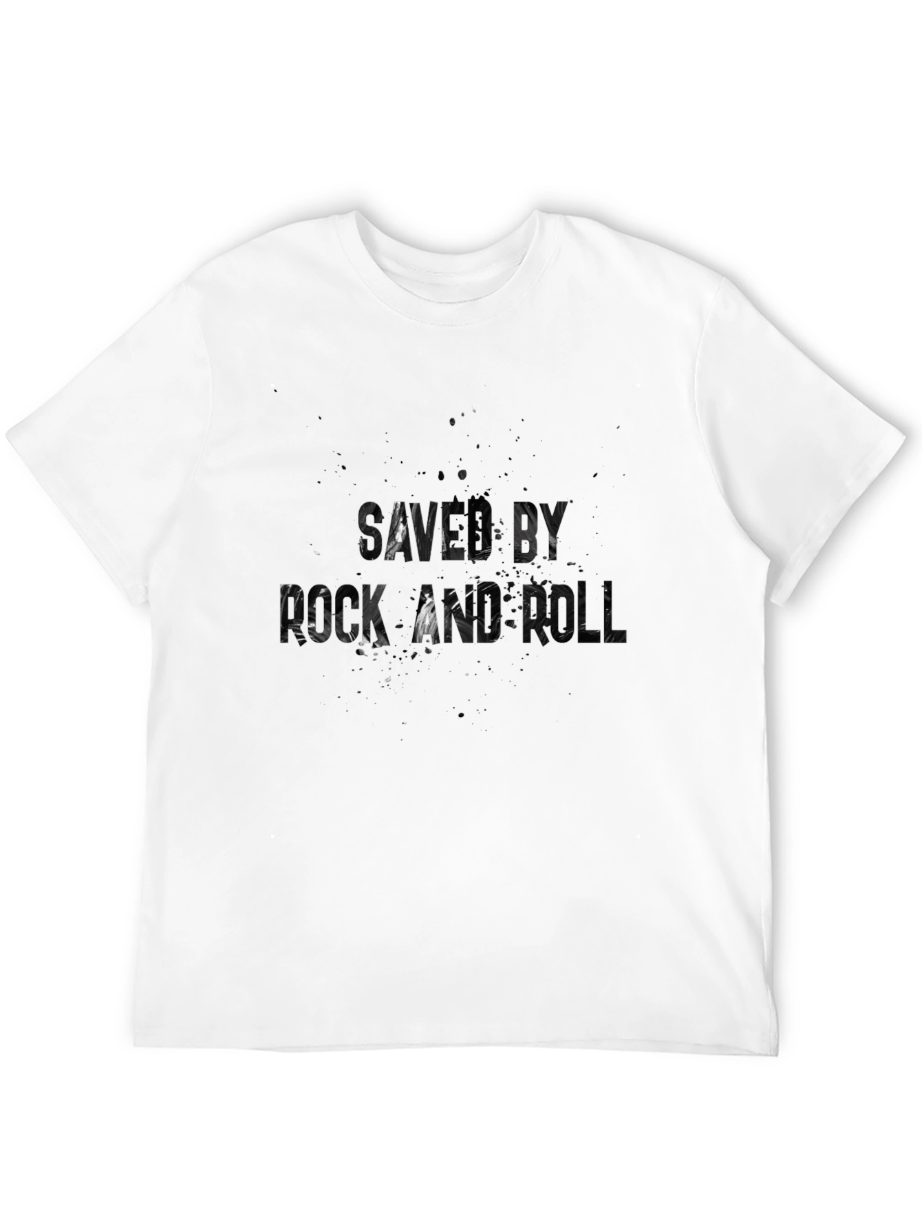 Black Saved By Rock and Roll Black T-Shirt view 12