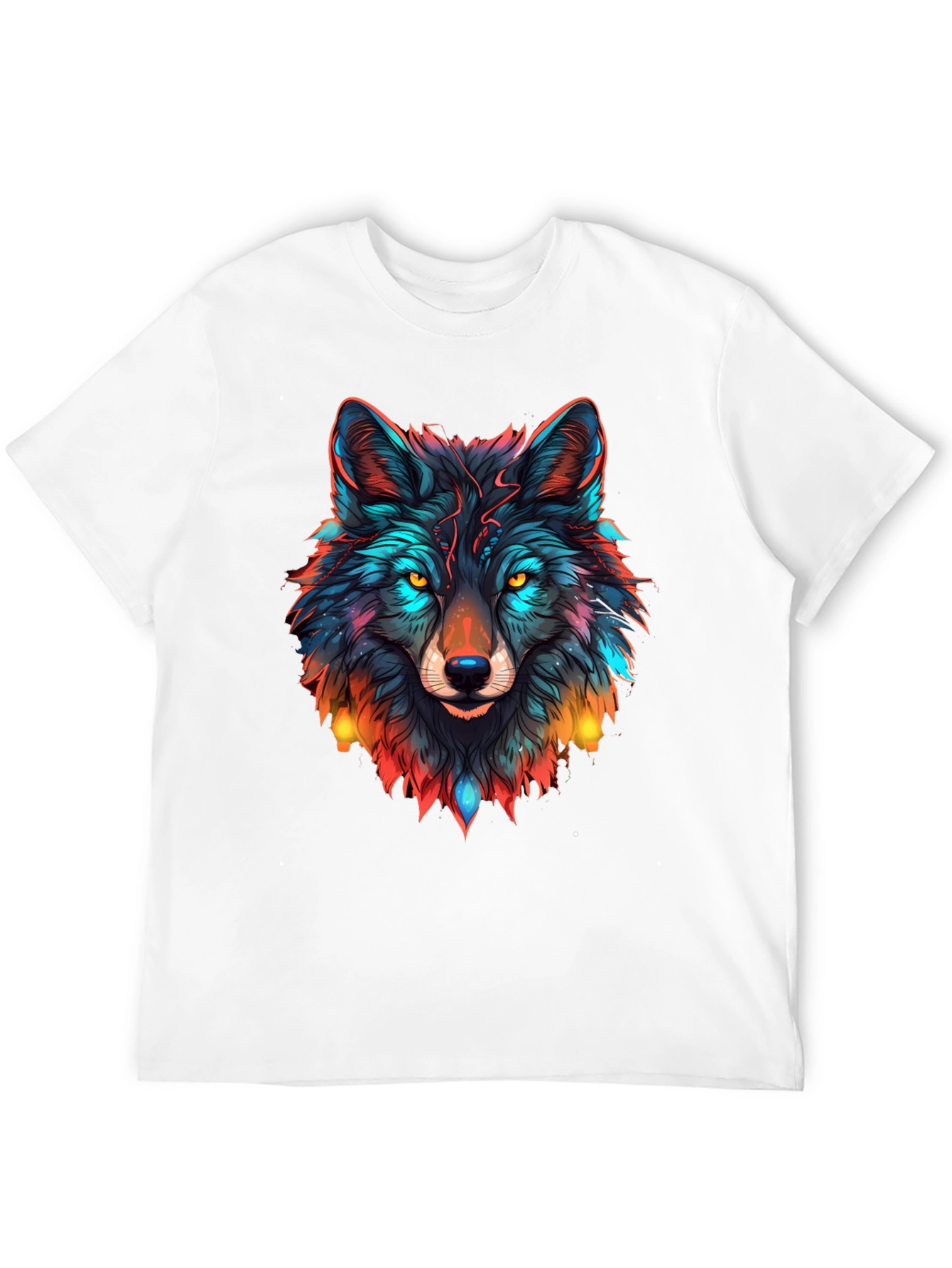 Black Wolf Graphic Black T-Shirt - Vibrant Animal Design view 12