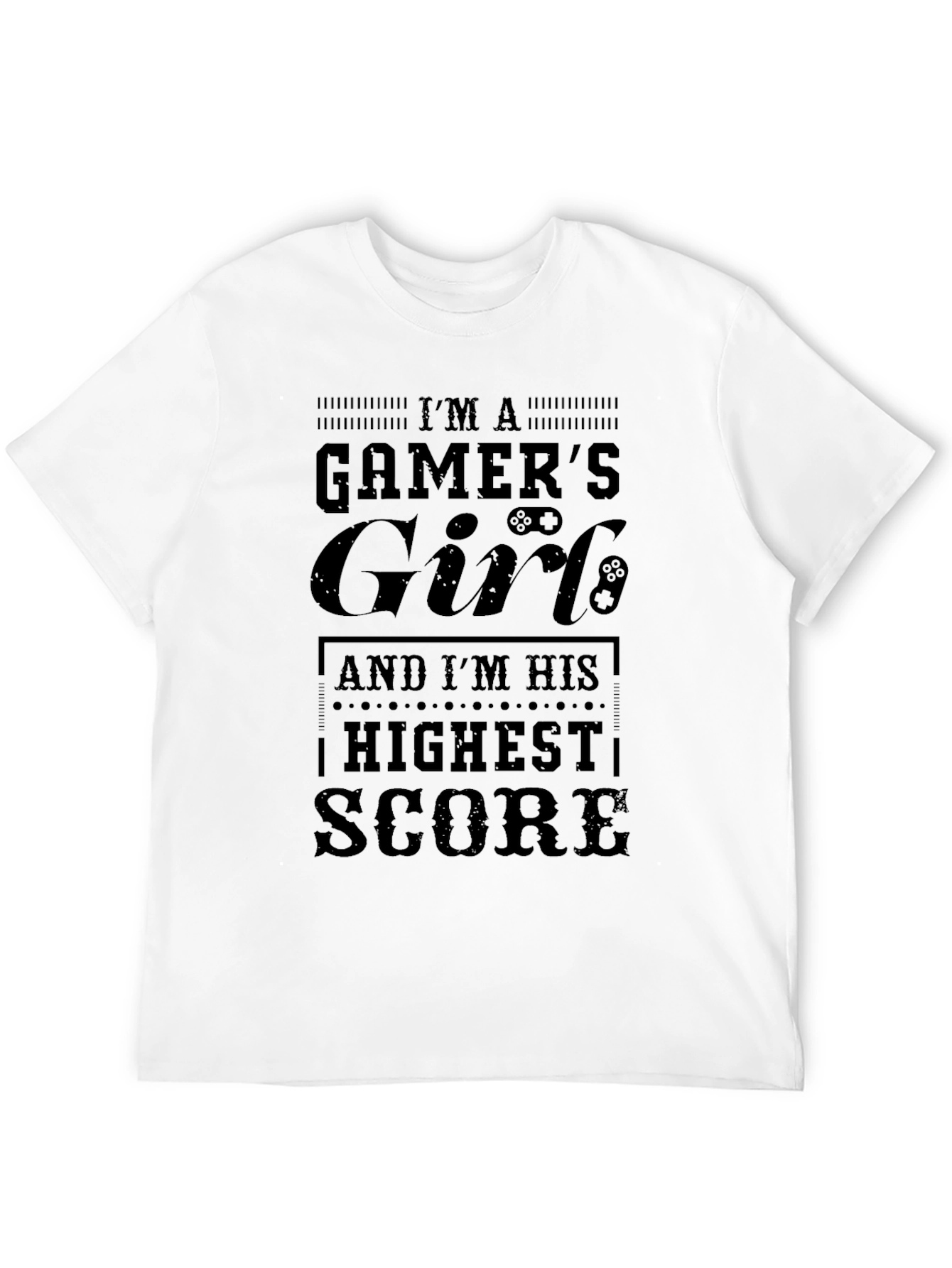 Black Gamer's Girl Graphic T-Shirt - Black Cotton Tee view 12