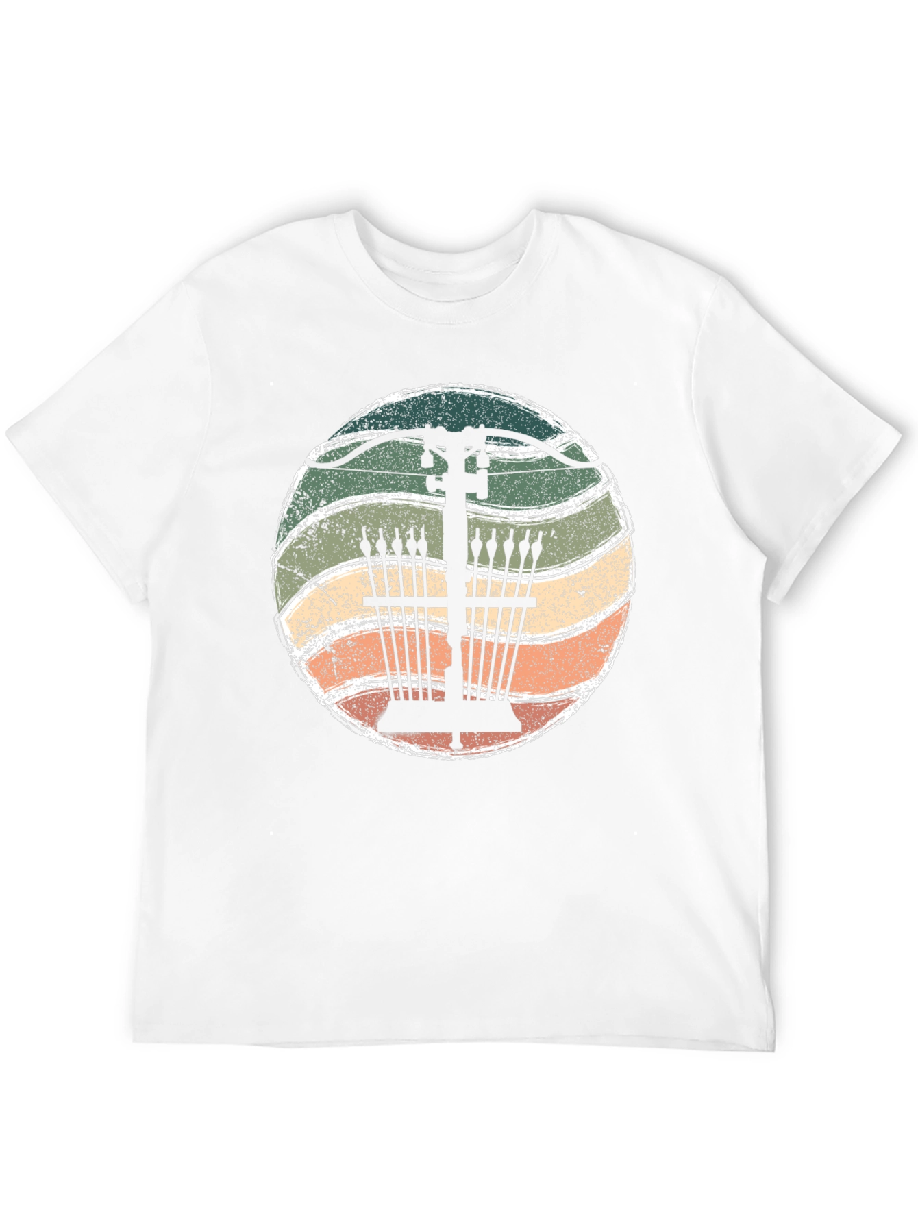 Black Vintage Archery Bow Arrows T-Shirt view 12