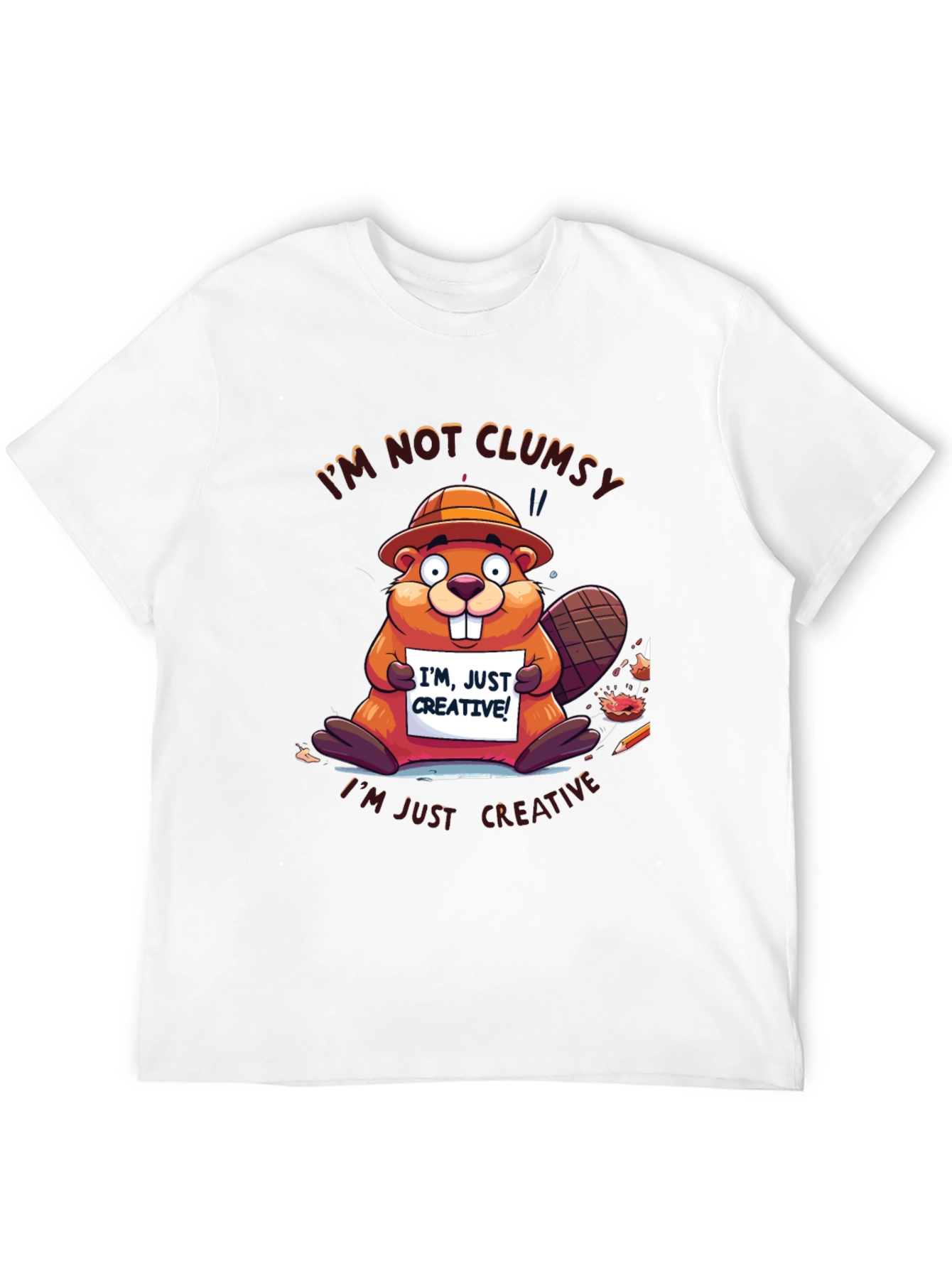 Black Funny Beaver 'I'm Not Clumsy' Graphic Tee view 12