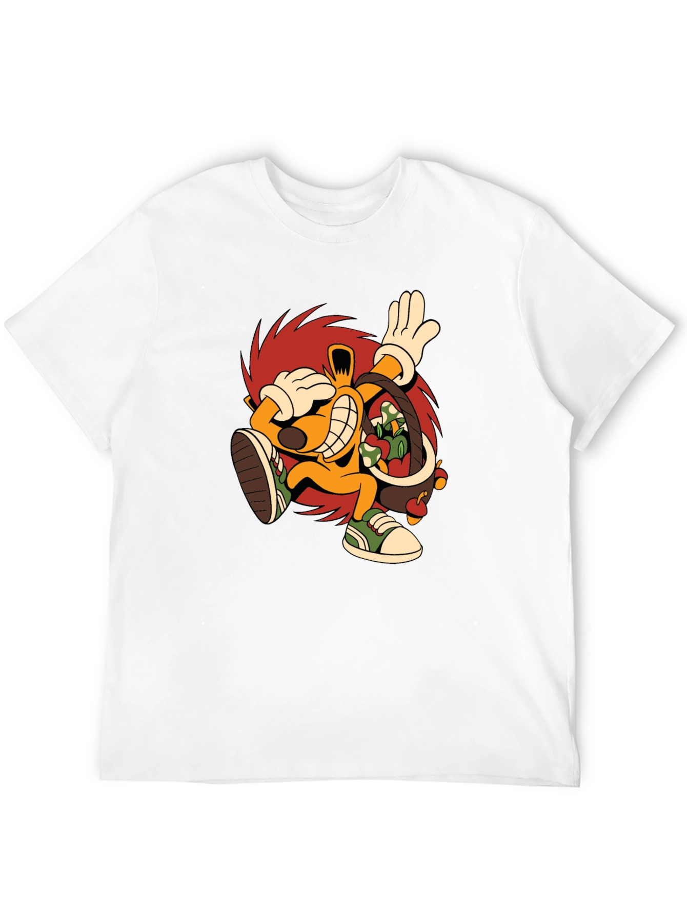 Black Cartoon Hedgehog Graphic Black T-Shirt view 12