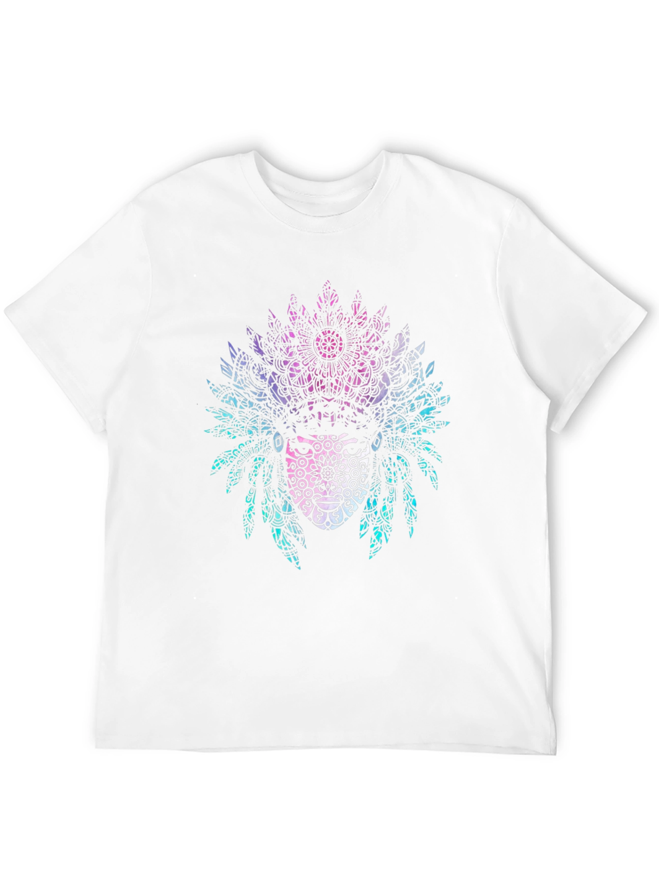 Black Tribal Mandala Headdress Graphic Tee - Black view 12