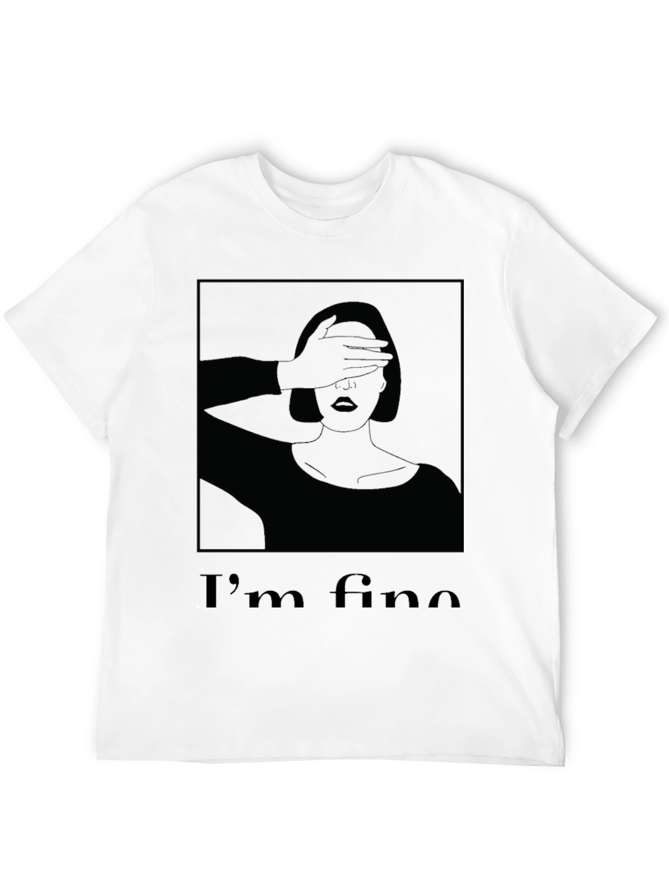 Black I'm Fine Graphic T-Shirt - Black view 12