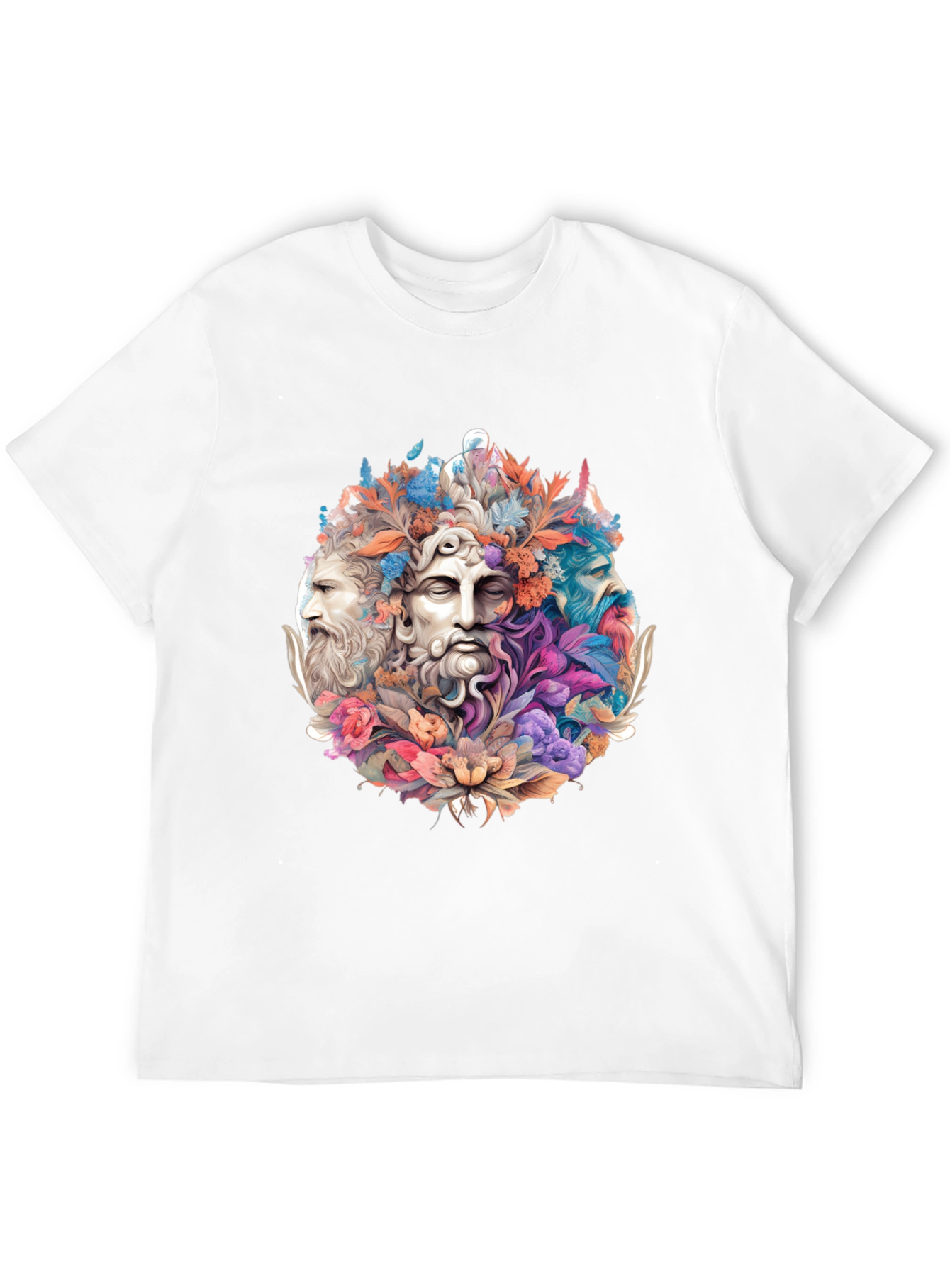 Black Floral Bust T-Shirt - Artistic Design view 12