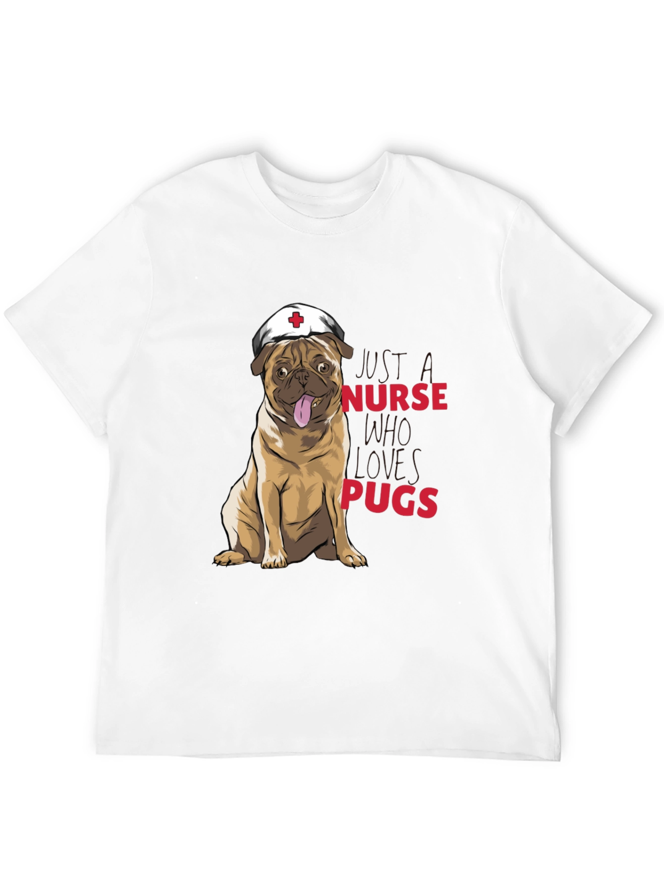 Black Nurse Pugs Graphic T-Shirt - Cute Dog Lover Tee view 12