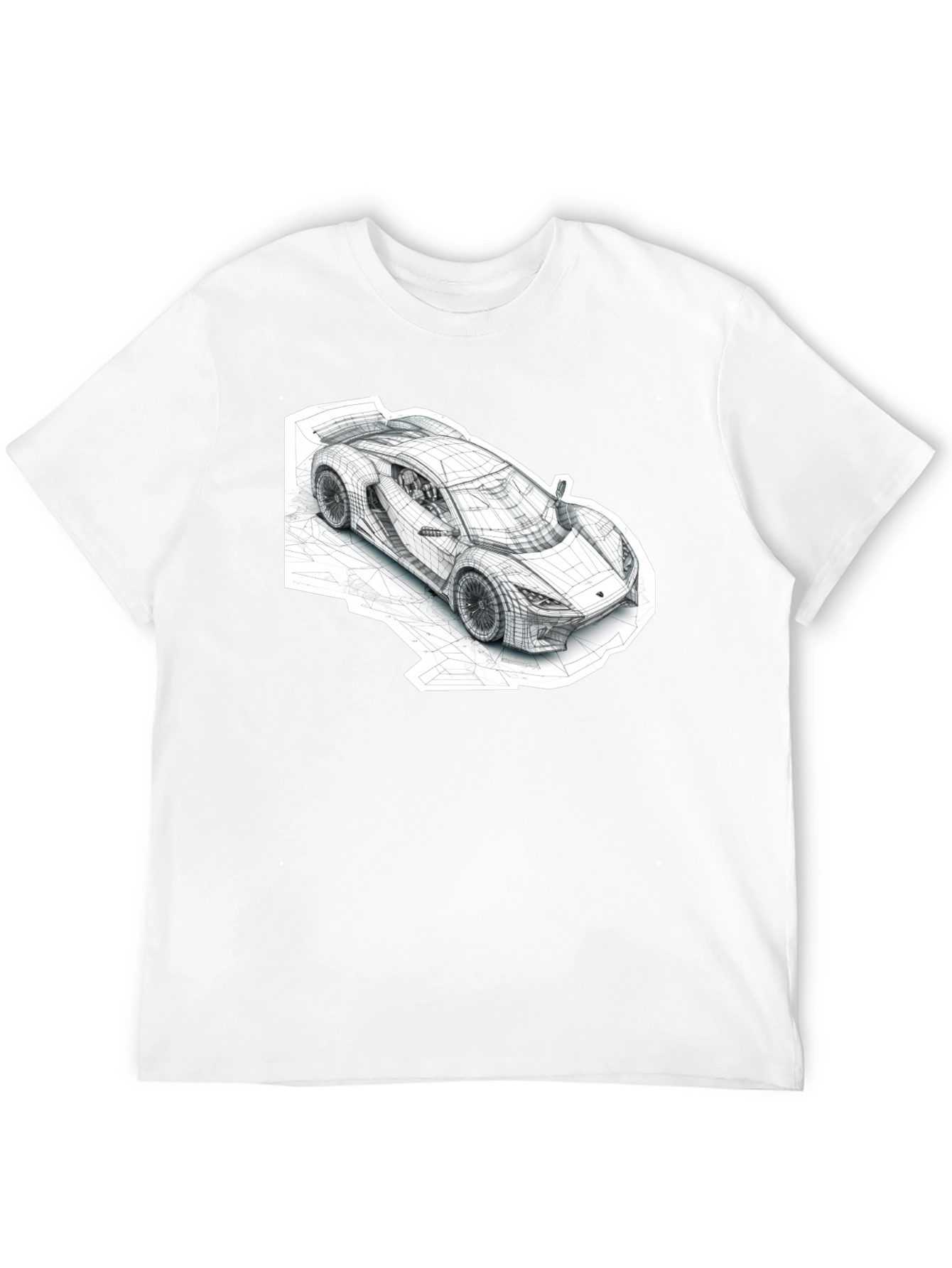 Black Abstract Car Design Black T-Shirt view 12