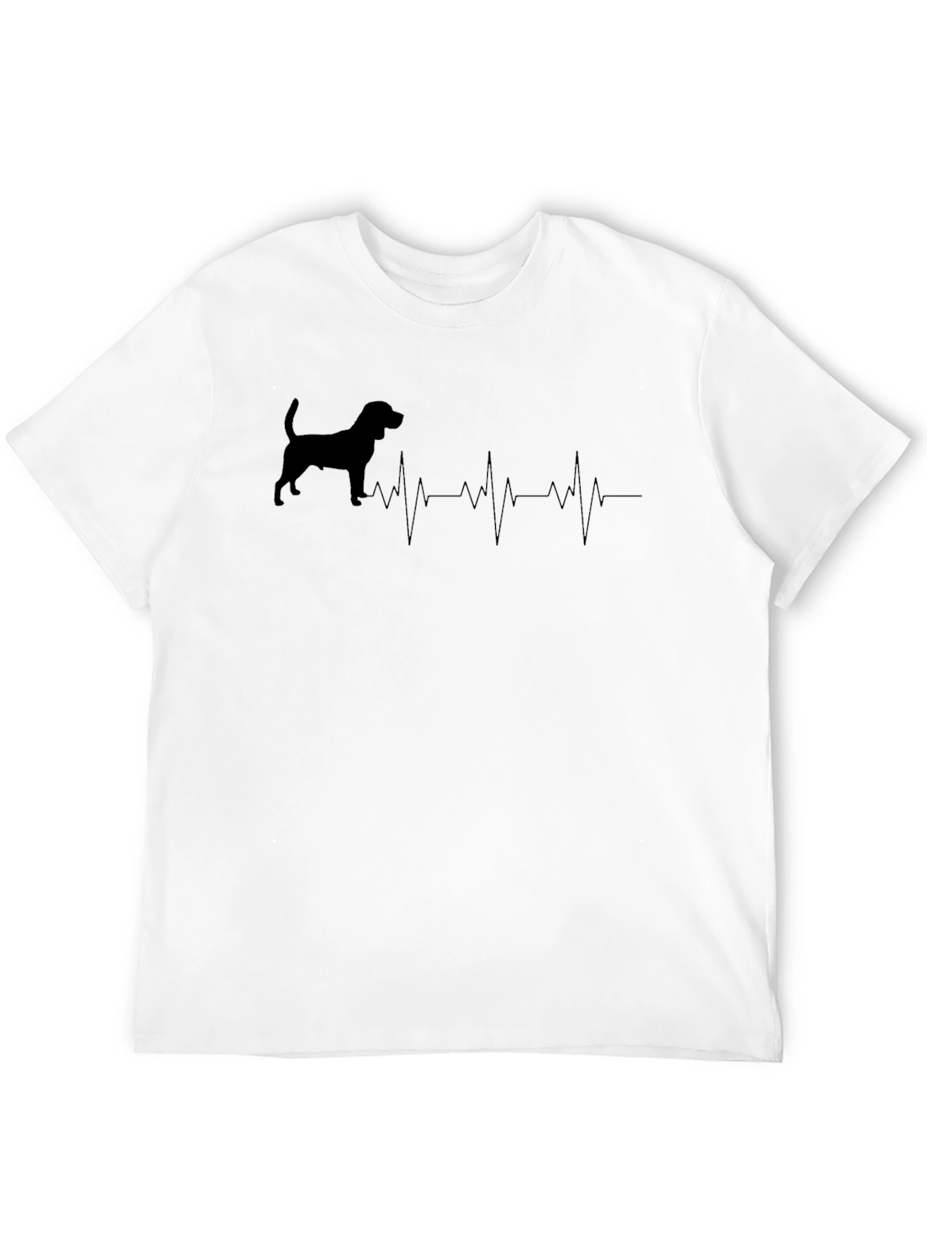 Black Dog Heartbeat T-Shirt - Black Graphic Tee view 12