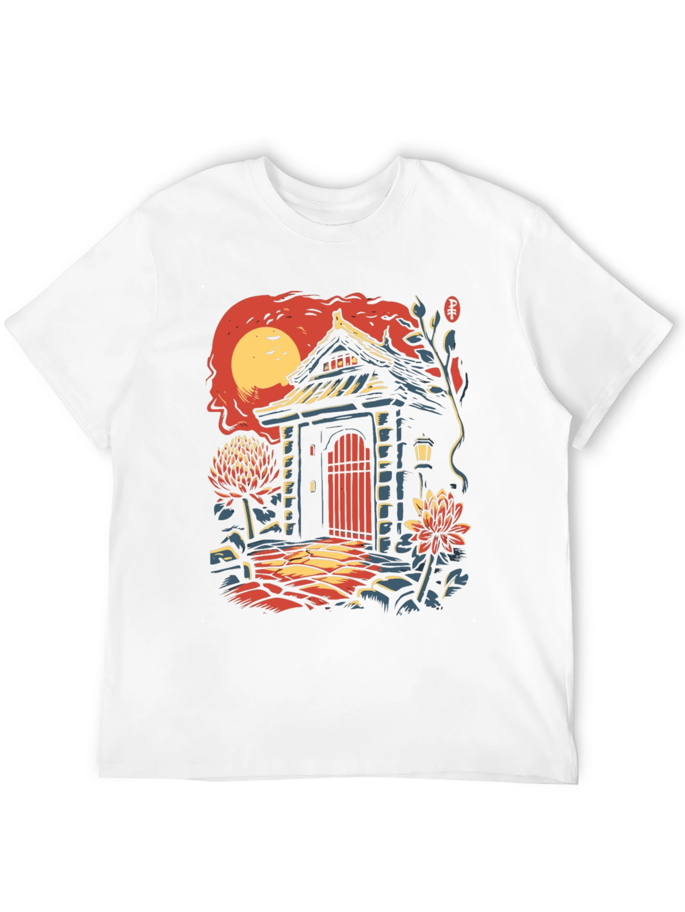 Black Japanese Gate T-Shirt - Unique Graphic Tee view 12