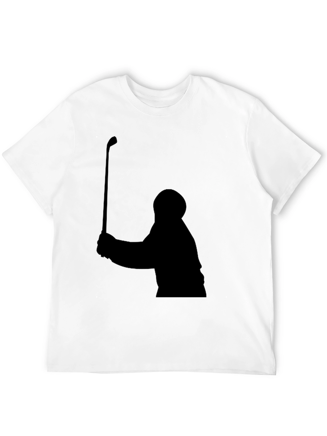 Black Golfer Silhouette Black T-Shirt view 12
