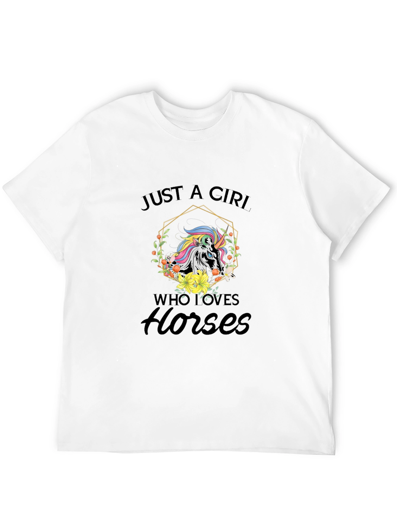Black Just a Girl Who Loves Horses Black T-Shirt view 12