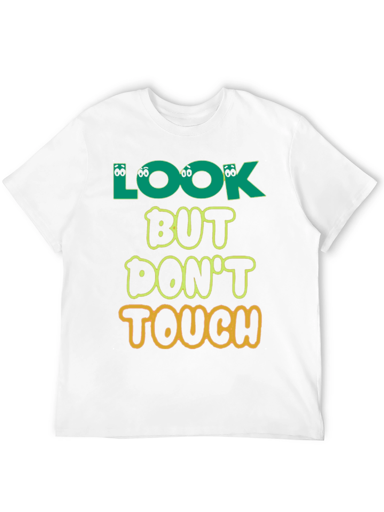 Black Look But Don't Touch T-Shirt - Novelty Graphic Tee view 12
