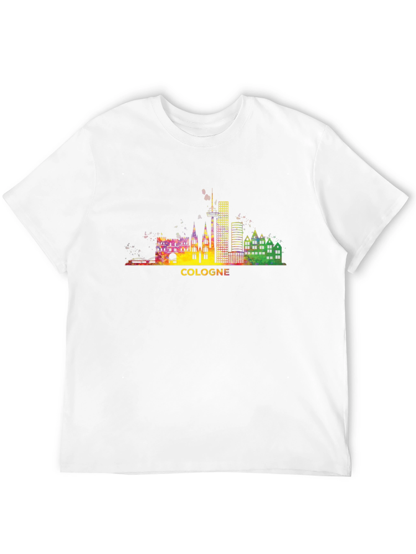 Black Cologne Germany Skyline T-Shirt - Vibrant Cityscape Design view 12