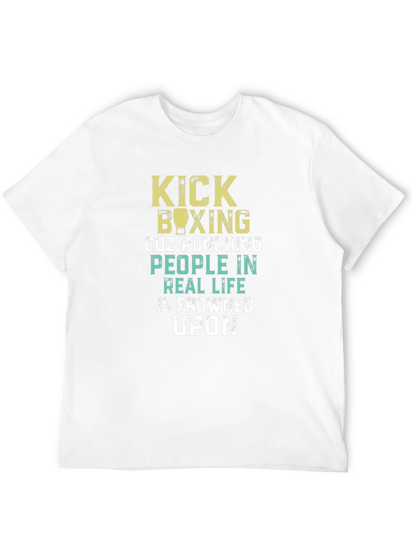 Black Kick Boxing Graphic T-Shirt - Punching People is Frowned Upon view 12