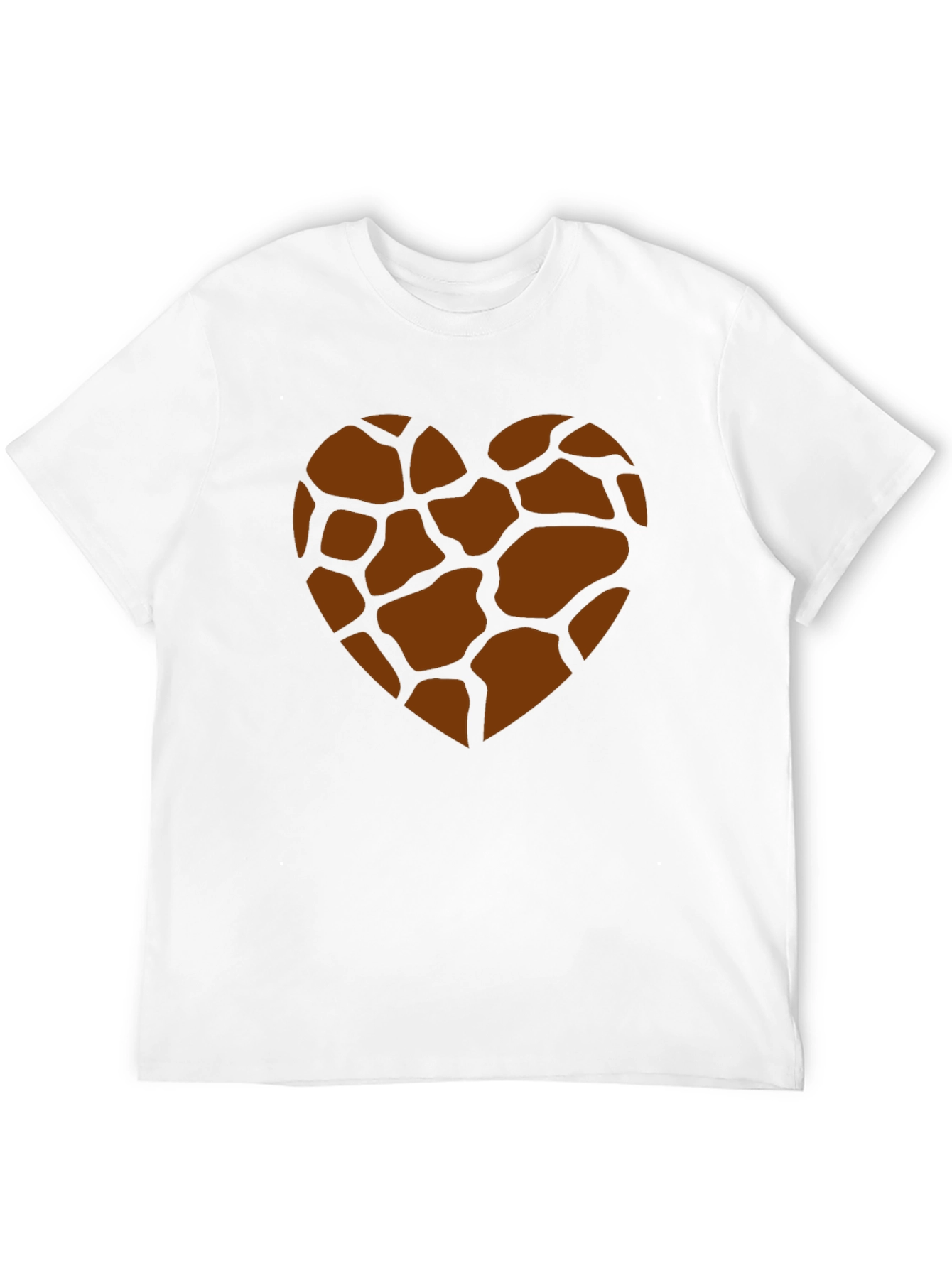 Black Giraffe Print Heart Graphic Tee - Trendy Casual Shirt view 12