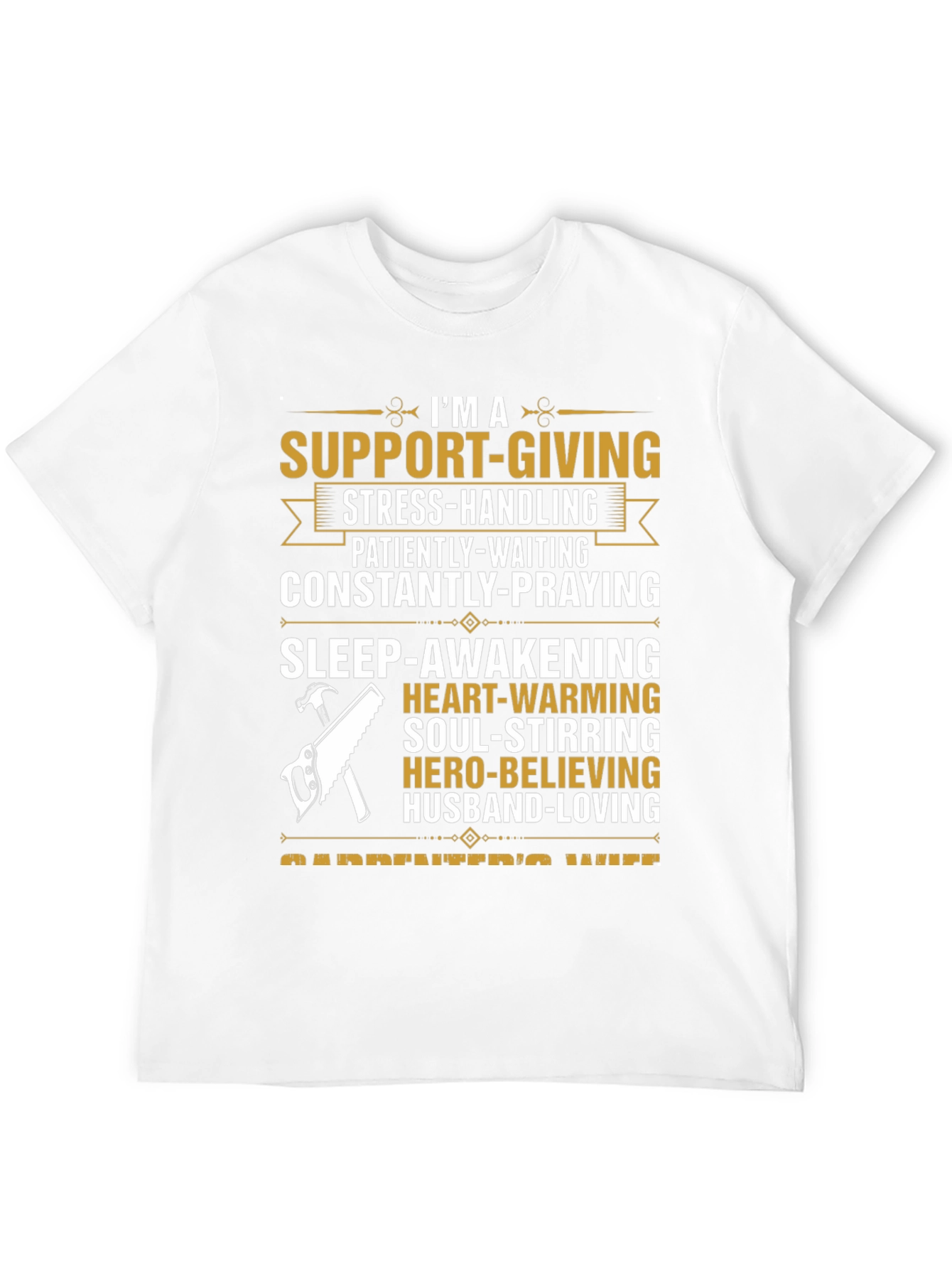 Black Carpenter's Wife T-Shirt: Support-Giving, Loving Design view 12