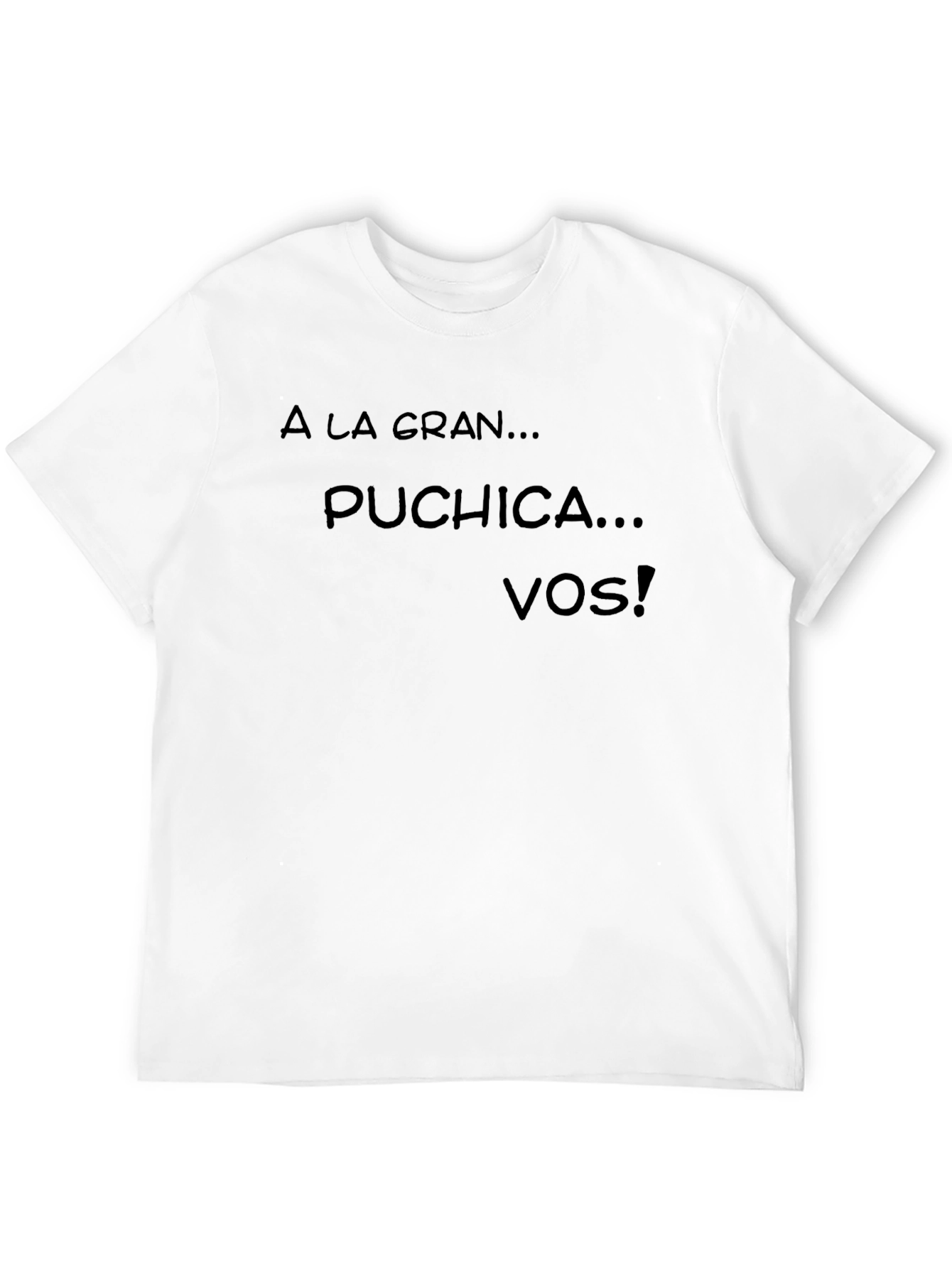 Black Humorous "A La Gran...Puchica...Vos!" Black T-Shirt view 12