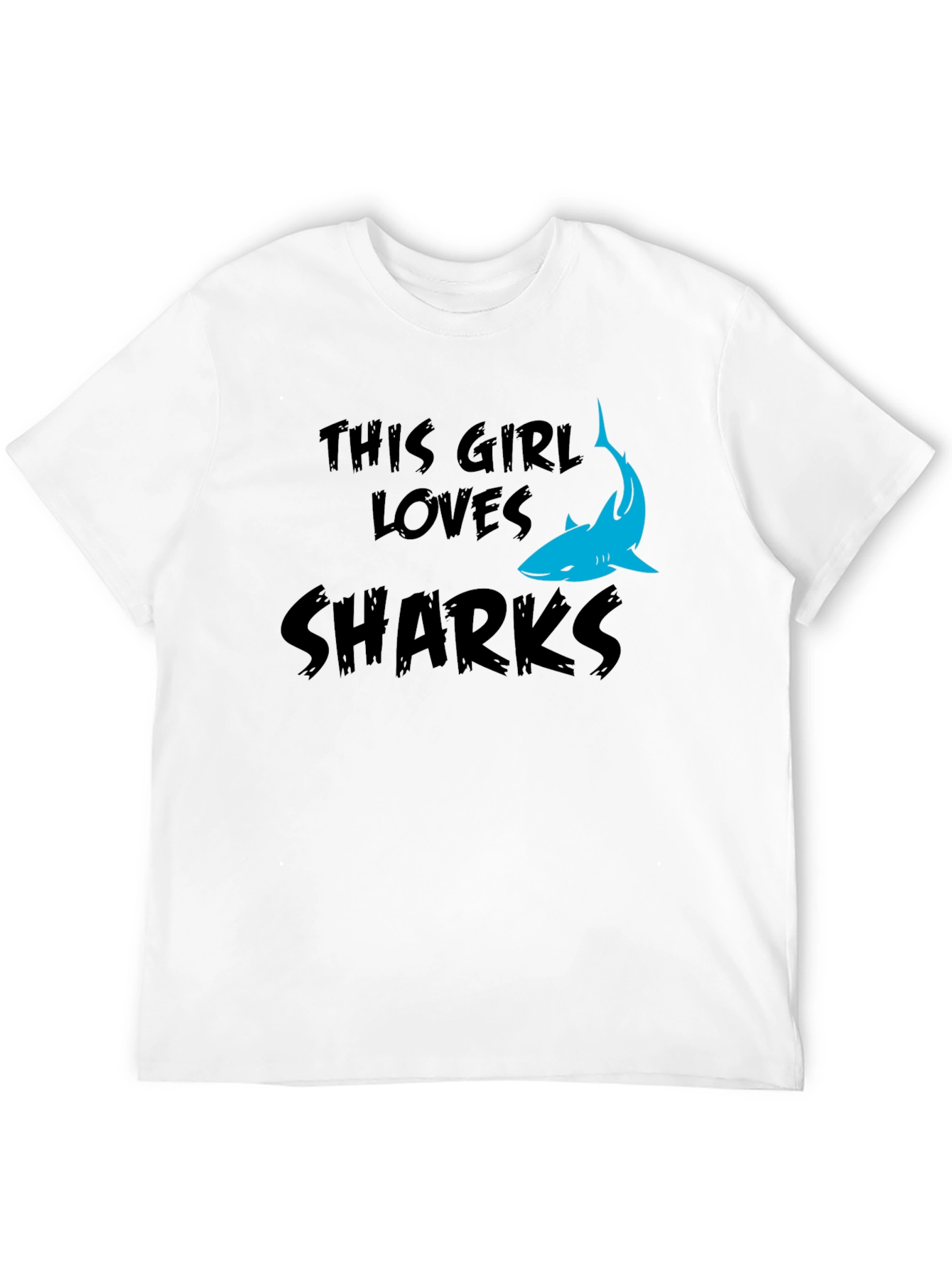 Black This Girl Loves Sharks Graphic Tee - Unisex view 12