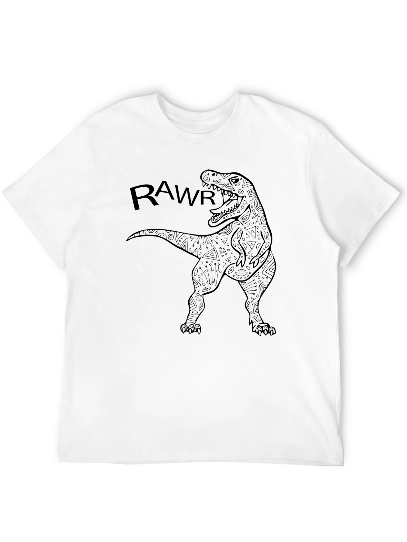 Black Rawr Dinosaur Graphic T-Shirt view 12